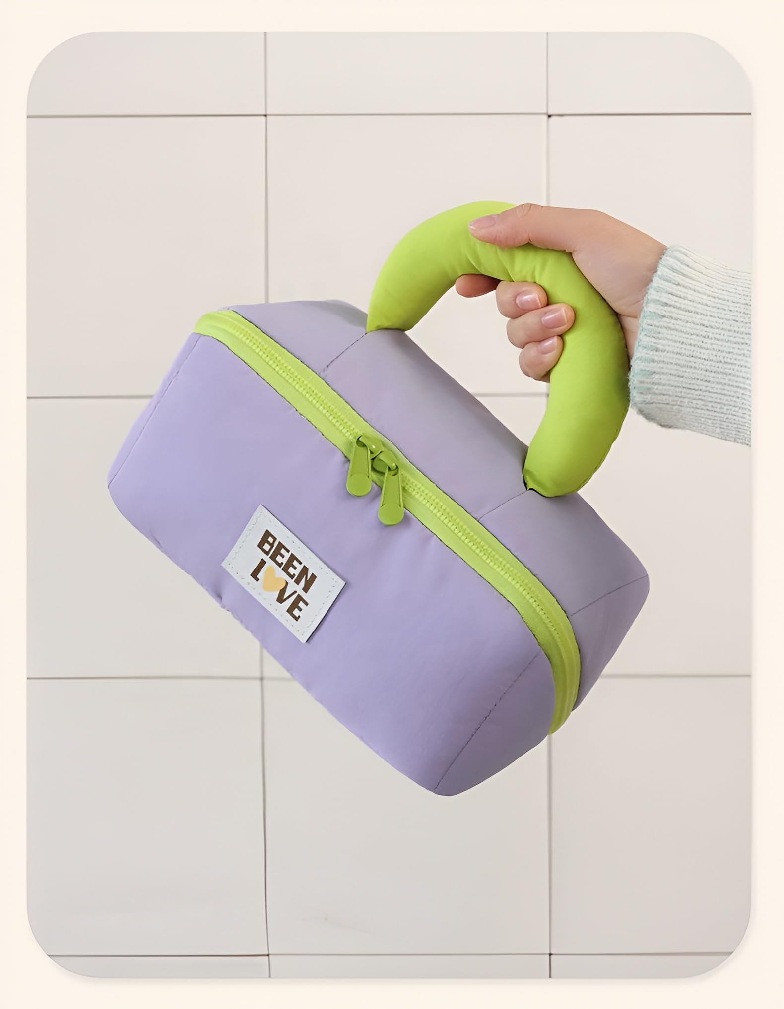 Travel Makeup Bag for Women | Portable Cosmetic Organizer with Handle & Zipper | Waterproof Toiletry Pouch for Makeup Brushes, Skincare & Accessories (Cross Open Bag, Purple) 5