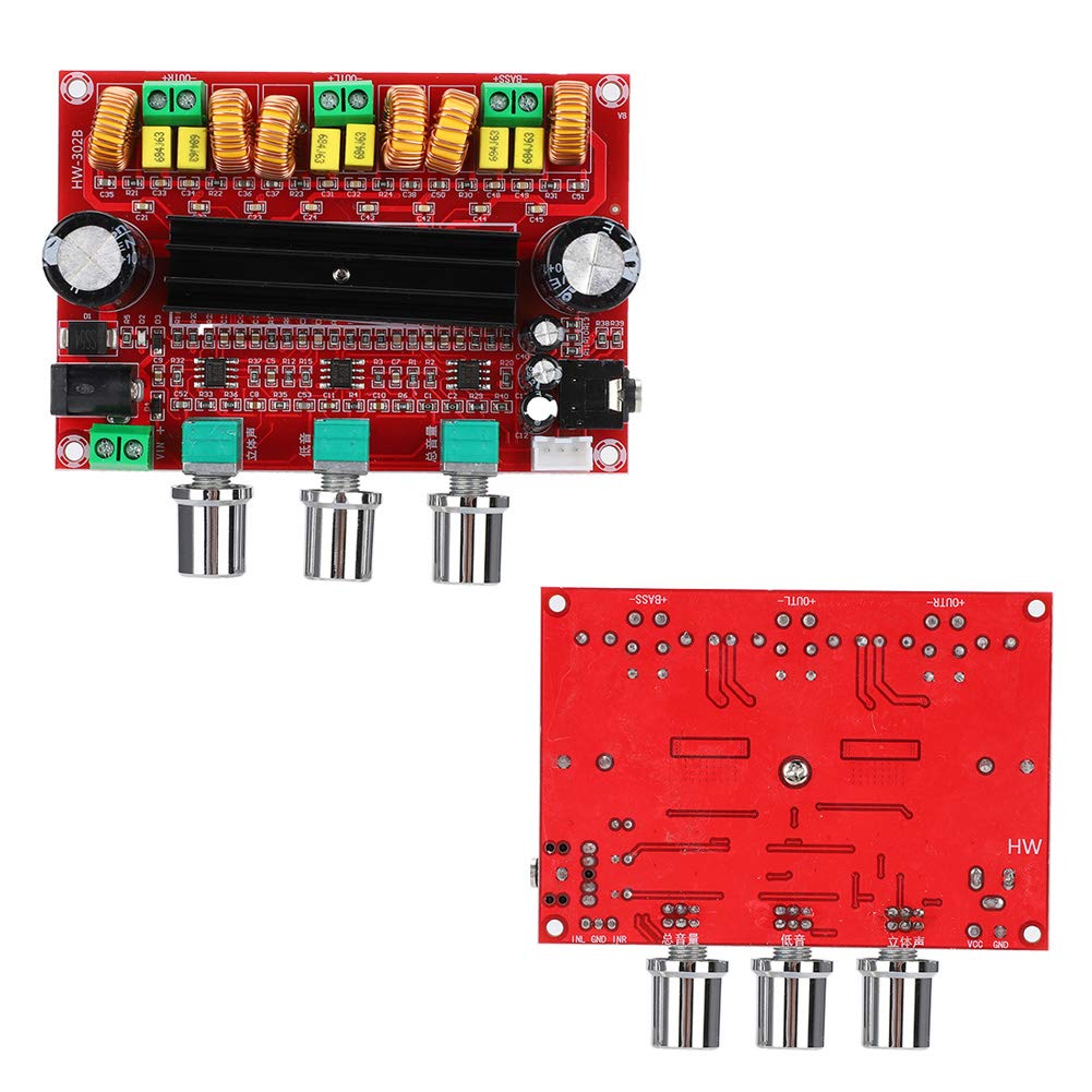 HW-302B Mini 2.1 Channel Power Amplifier for Home Theater System, 80Wx2+100Wx1 DC24V with Low Heat Design 6