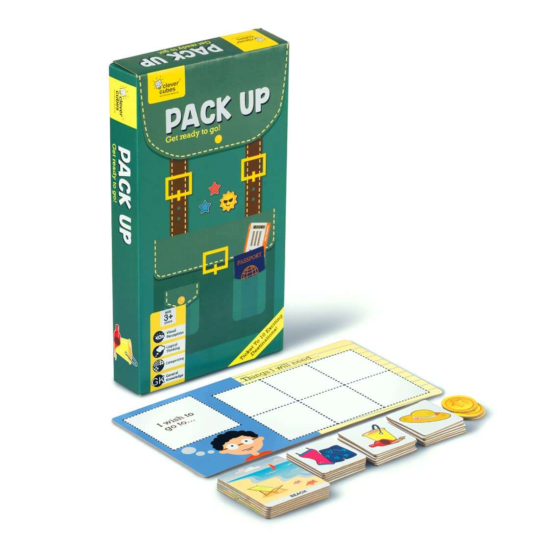 CLEVER CUBES EDUPACK: Brain Power: Pack of 3 Games: Games for Kids: Birthday Return Gift: Activity Games 3