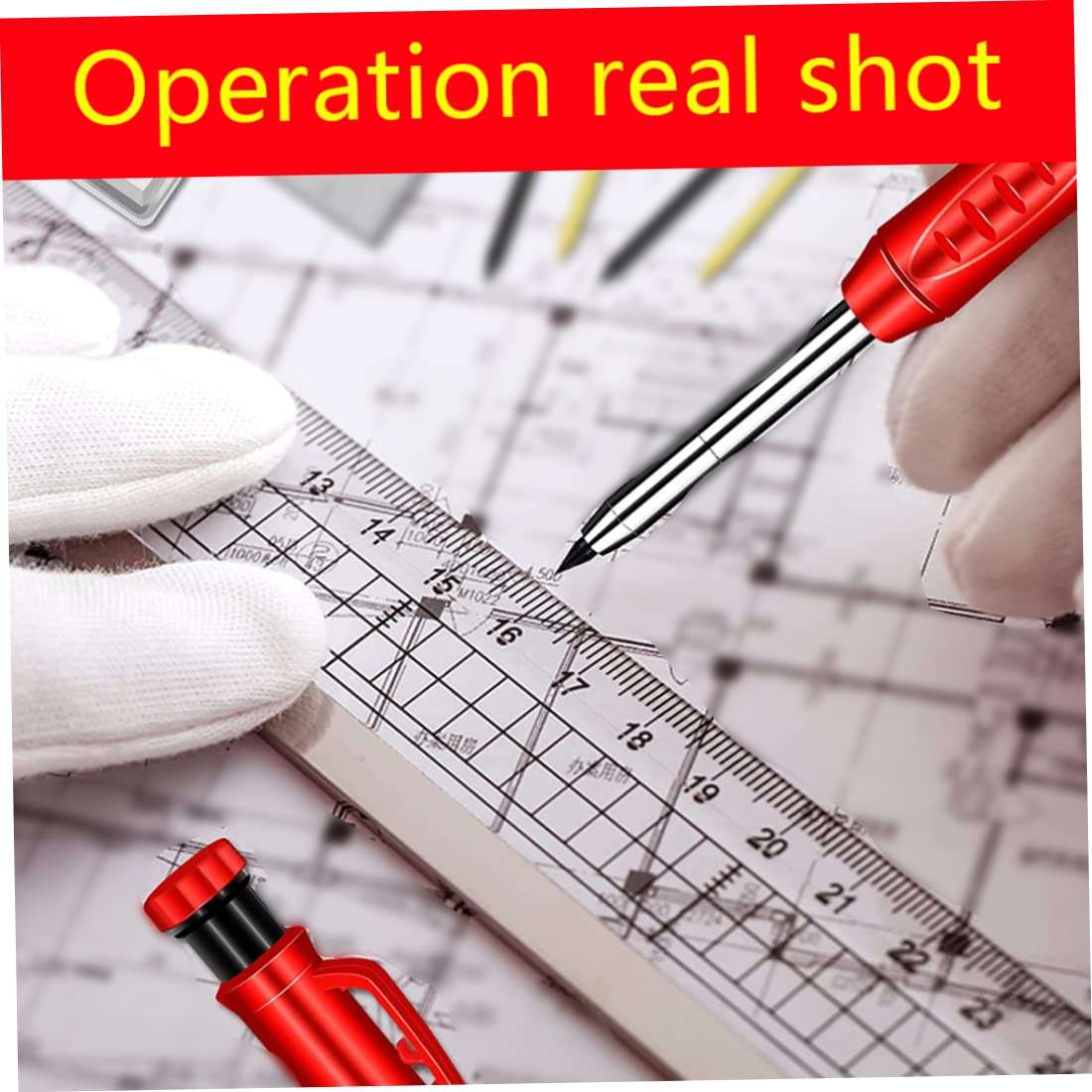 Carpenter Pencils with Refills Hole Pen Woodworking Marking Tools Built-in Pencil Sharpener Carpenter Pencils 4