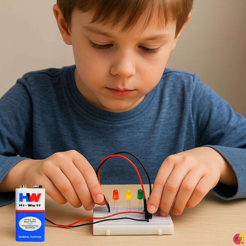 Circuit Ranger Simple LED Circuit Kit for Beginners | DIY Electronics Learning Kit, Educational Project Kit with Breadboard, LEDs, Resistors, Battery & Wires 4
