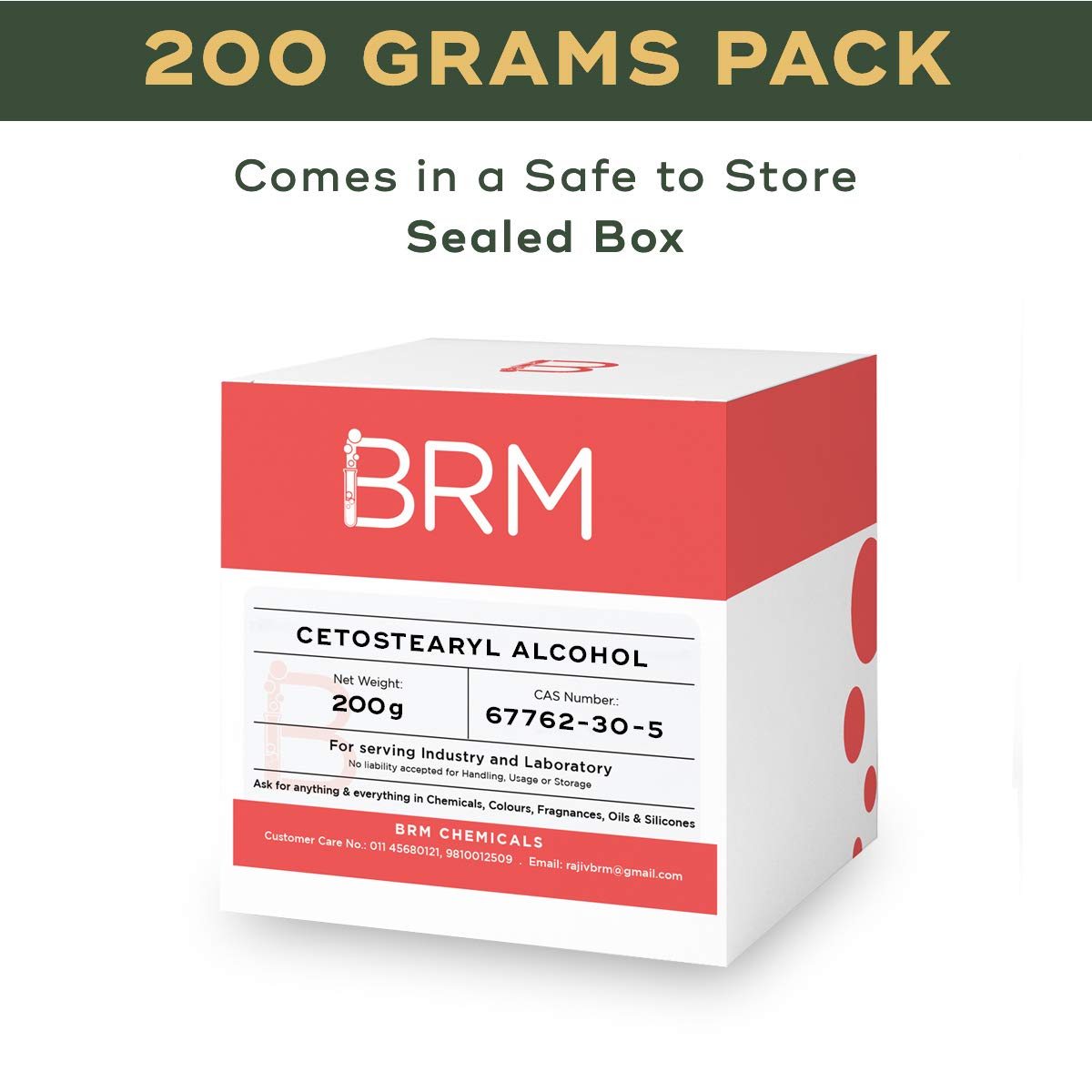 BRM Chemicals Ceto Stearyl Alcohol - 200 Grams For Soap Making, Shampoo Making, Cosmetic Making & DIY Personal Care For Face, Hair, Skin & Body 3