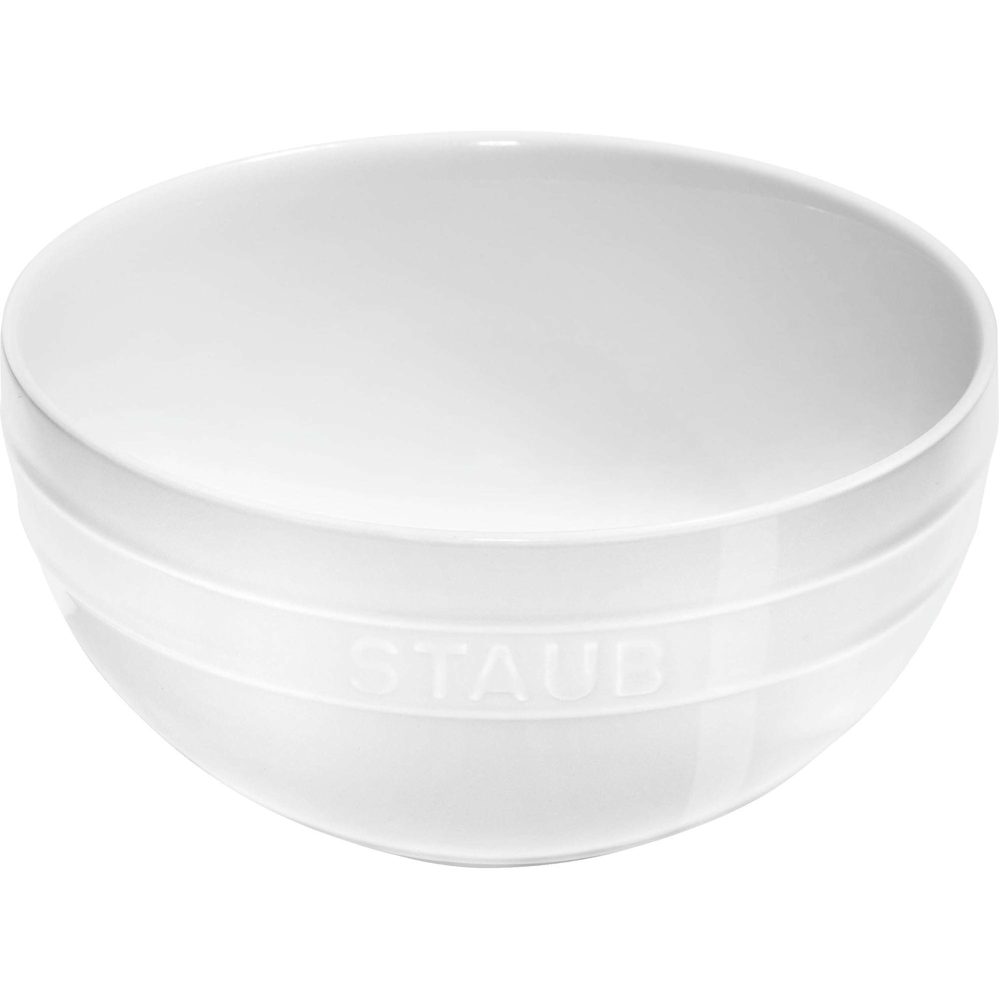 STAUB Stoneware Ramekins Ceramic 2-pc Nested Mixing Bowl Set-White 4