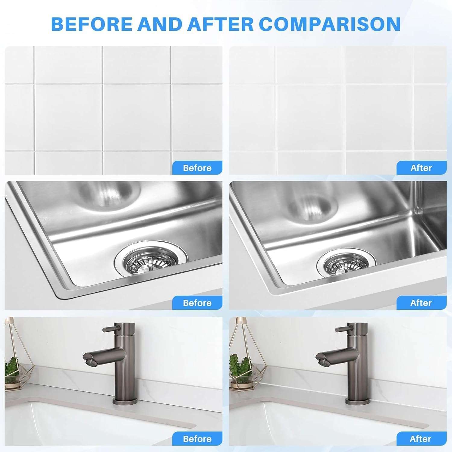 Tiles Gap Filler Waterproof, Gap Sealant, Grout, White Cement Paste Tube, Gap Filler for Walls and Joints, Waterproof Sealant, Tile Gap Filler Tube for Kitchen, Bathroom (180 ML) 5