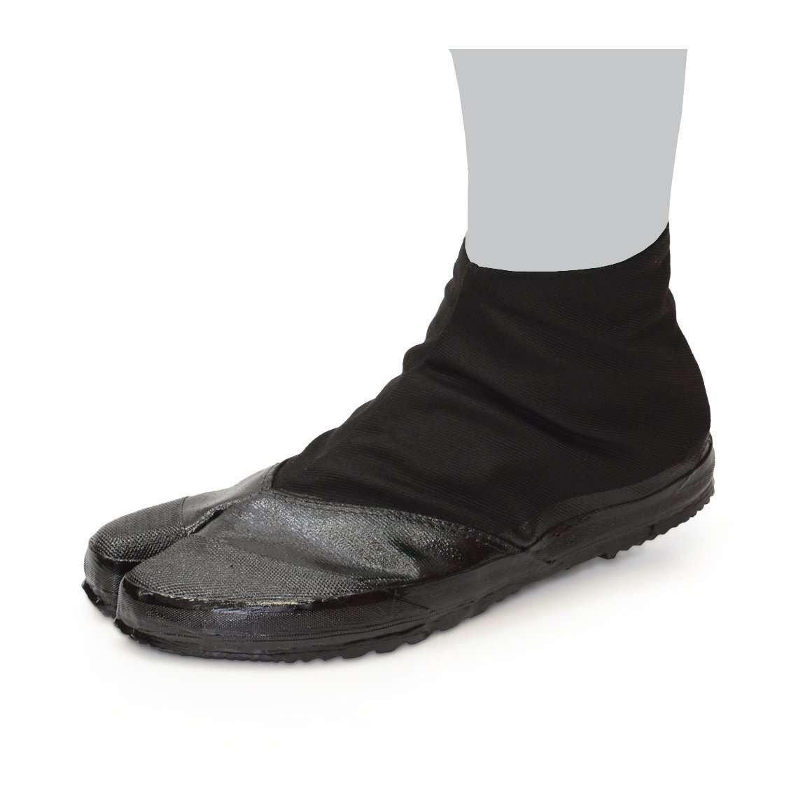 Marugo Jitsuyou All Black Japanese Tabi Shoes Black with 3 Clips 1