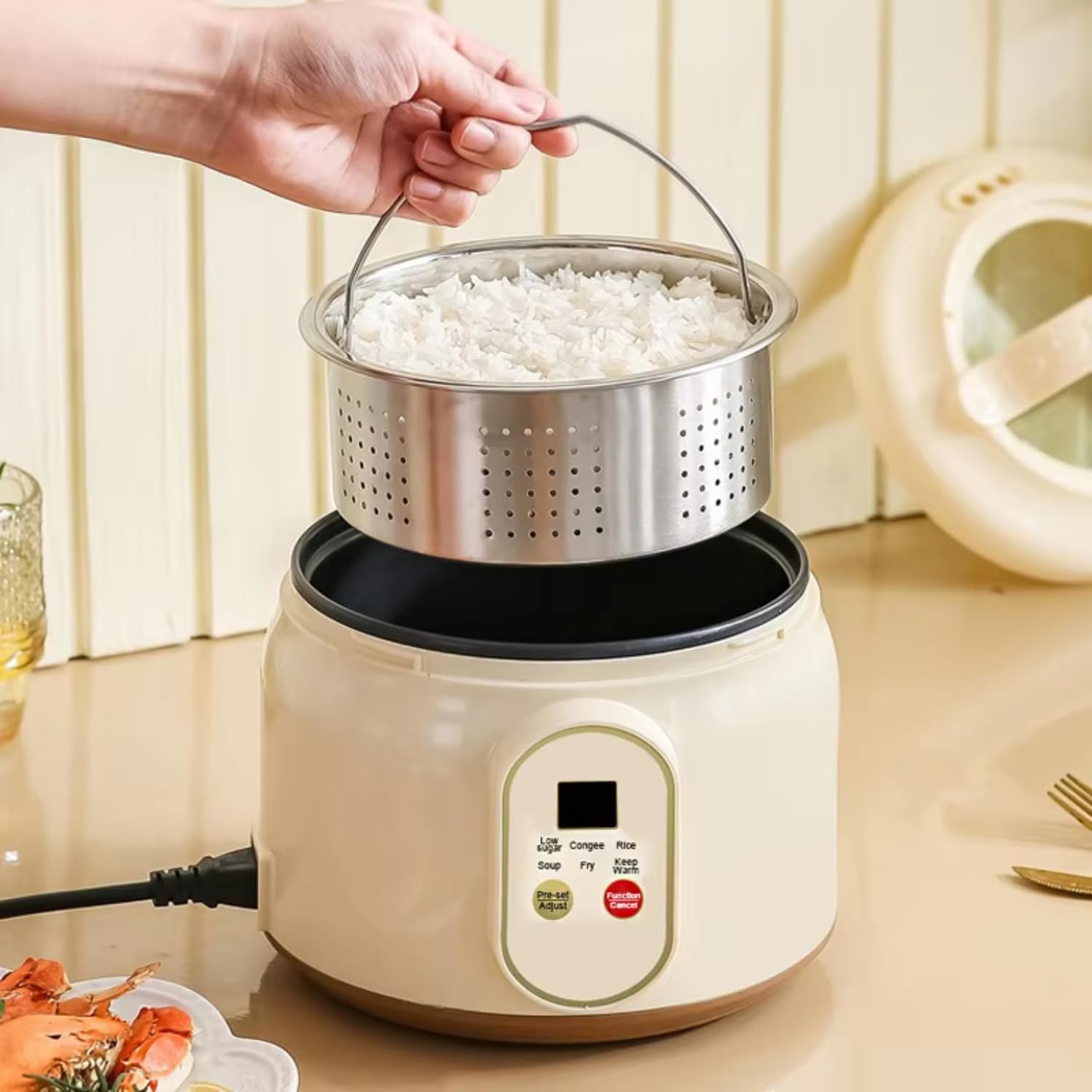 1.8L Mini Rice Cooker Non-stick Pan Pots cooking Multifunctional rice cooker 1-2 people Appliance Kitchen 3