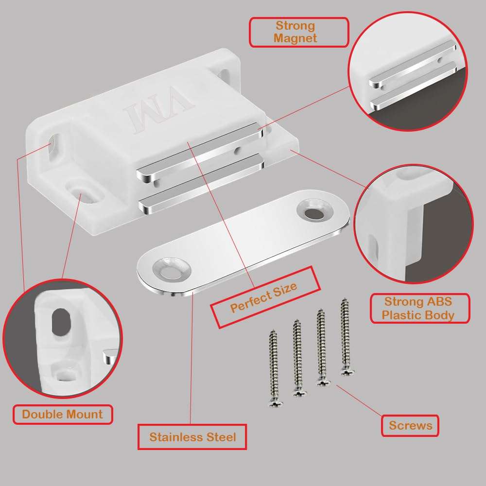 Aoking Multiple Uses Small Magnet Door Catcher/Stopper for Cabinet Cupboard Wardrobe Kitchen & Bathroom Pack of 7 6