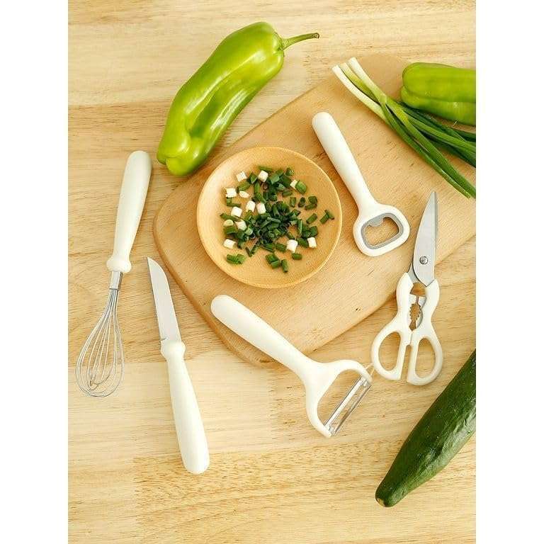 Menrexa 6pcs Kitchen Gadgets Set - Includes Kitchen Scissors, Paring Knife, Whisk, Bottle Opener, Peeler, and Utensil Holder - Essential Kitchen Utensils Set for Home Cooking 5