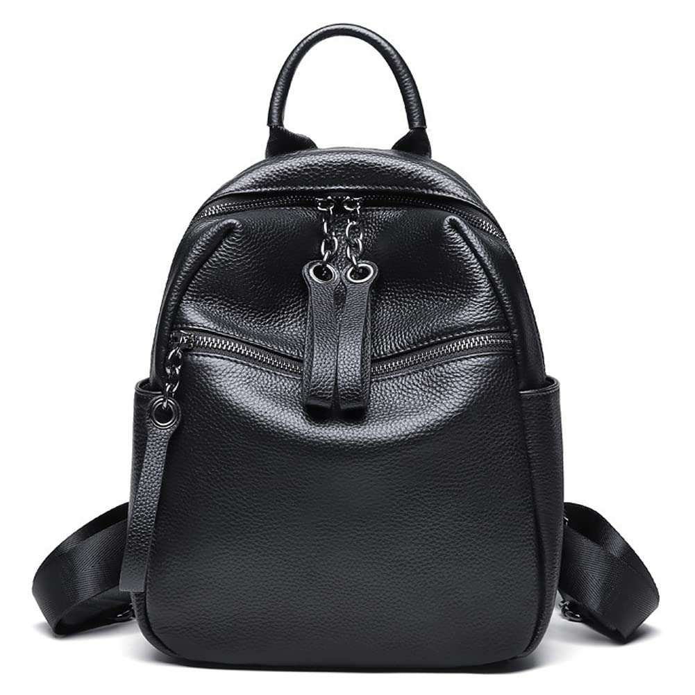 ROUROU Large Capacity Backpack for Women Multi Pocket Shoulder Bag Genuine Leather Handbag Casual Daypack Travel Purse 1