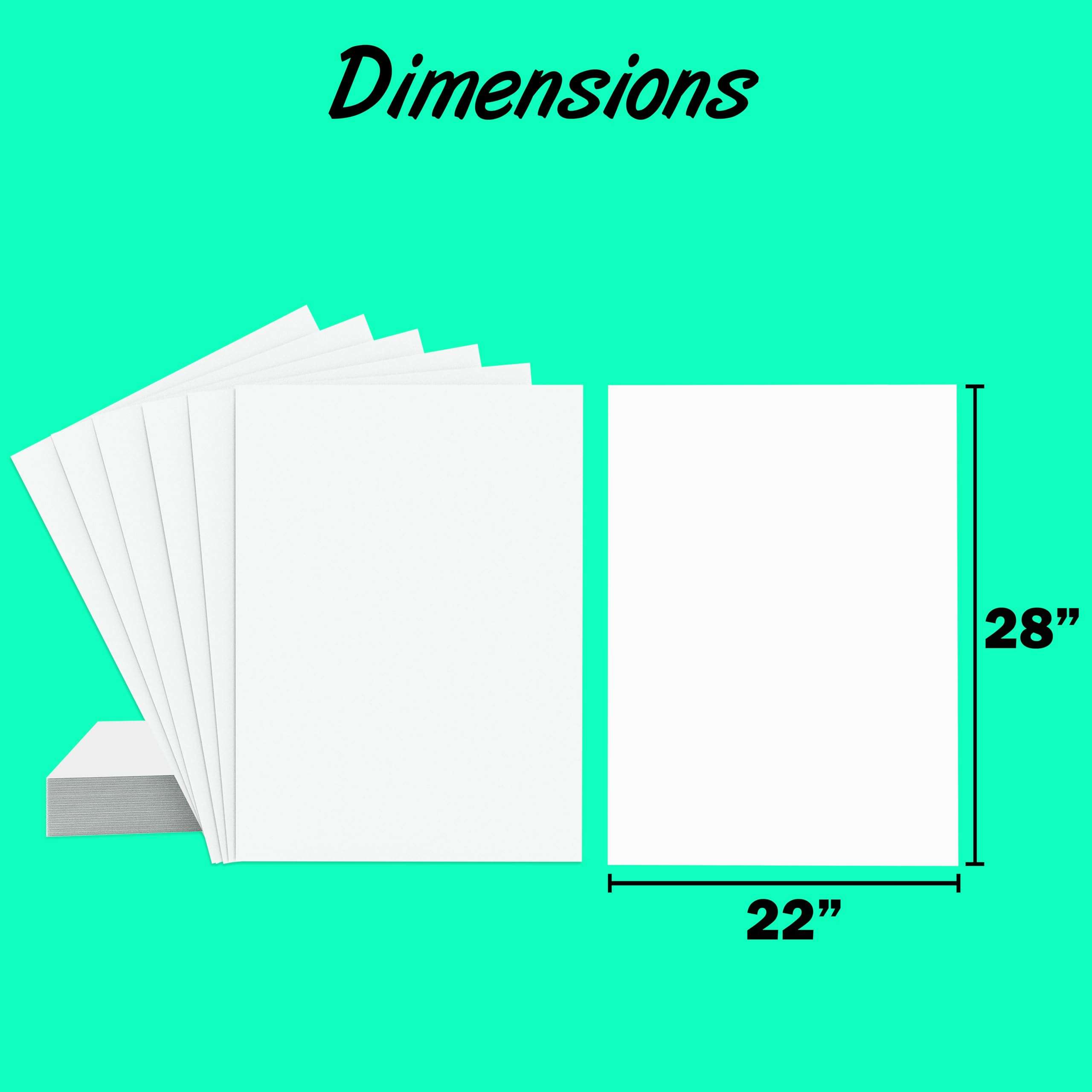 Poster Board, White Poster Paper 22x28, Poster Board, Poster Board Bulk, Large Poster Board, School Supplies, 100 Pack (White, 22 x 28) 3