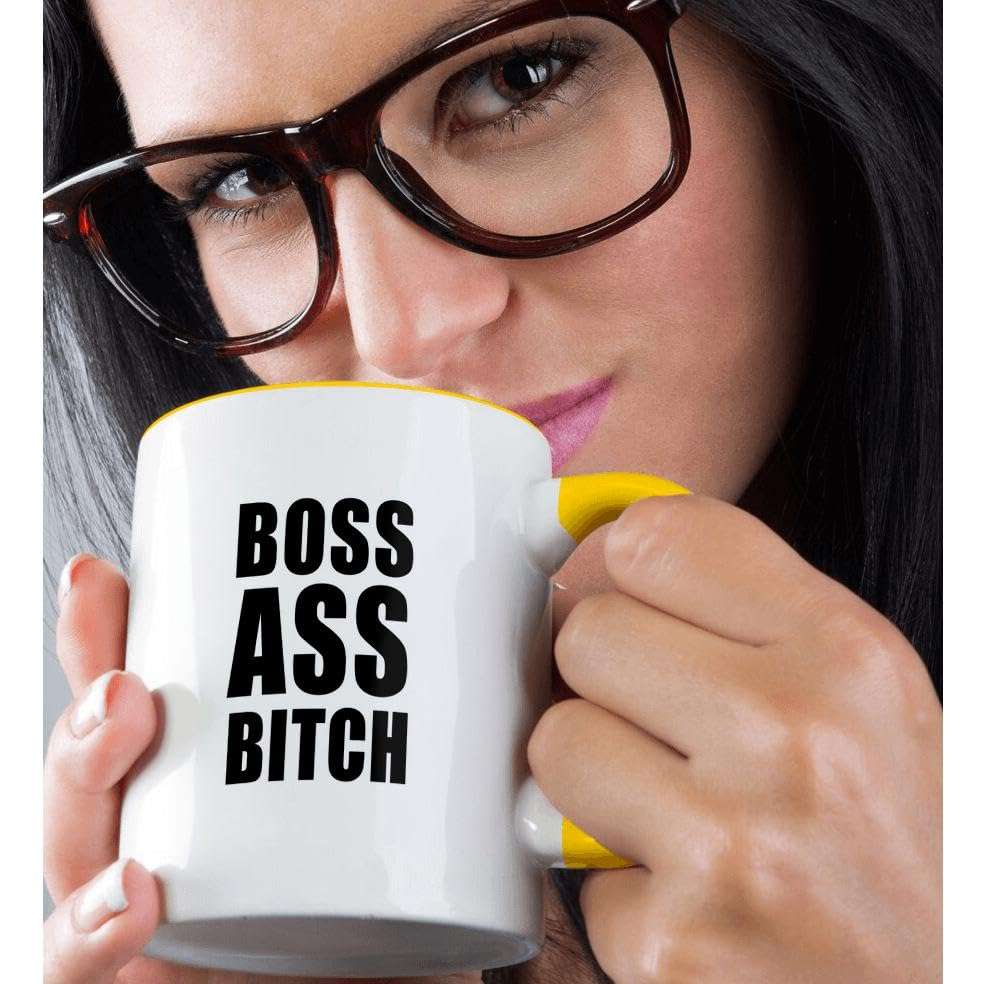3dRose Coffee Mug, Size - 11oz - BOSS ASS BITCH Anne Collections Quotes - funny coffee cup gift 2