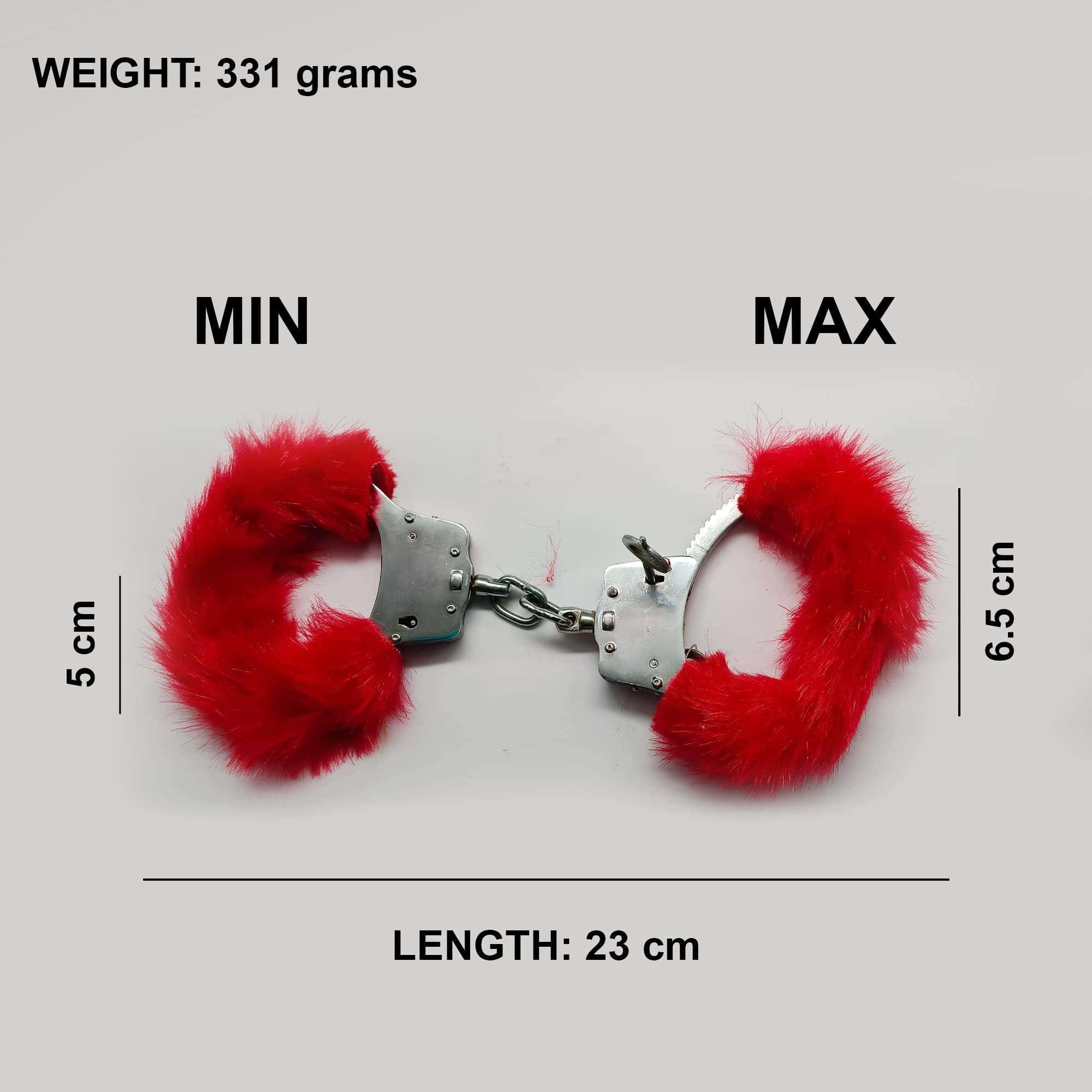 Vintageware® Red Carbon Steel Toy Handcuff Hathkadi with 2 Keys for Theatre, Role Play, Movie, Drama Or Stage Performance Adjustable & Sleep Eye Mask (Black) Combo 4