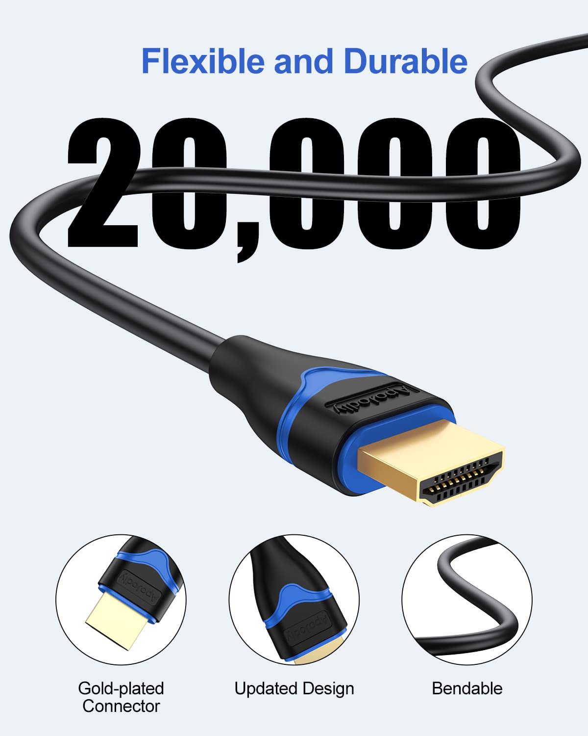 ApoJodly 4K Short HDMI Cable 6 inch + HDMI Switch 2 in 1 Out Bundle, HDMI 2.0 Support 4K@60Hz, 2K@144Hz, 1080P, 18Gbps, HDR, 3D, HDCP 2.2, ARC for HDTV, Switch, PS4/PS5, Xbox, Blu-ray, Monitor 5