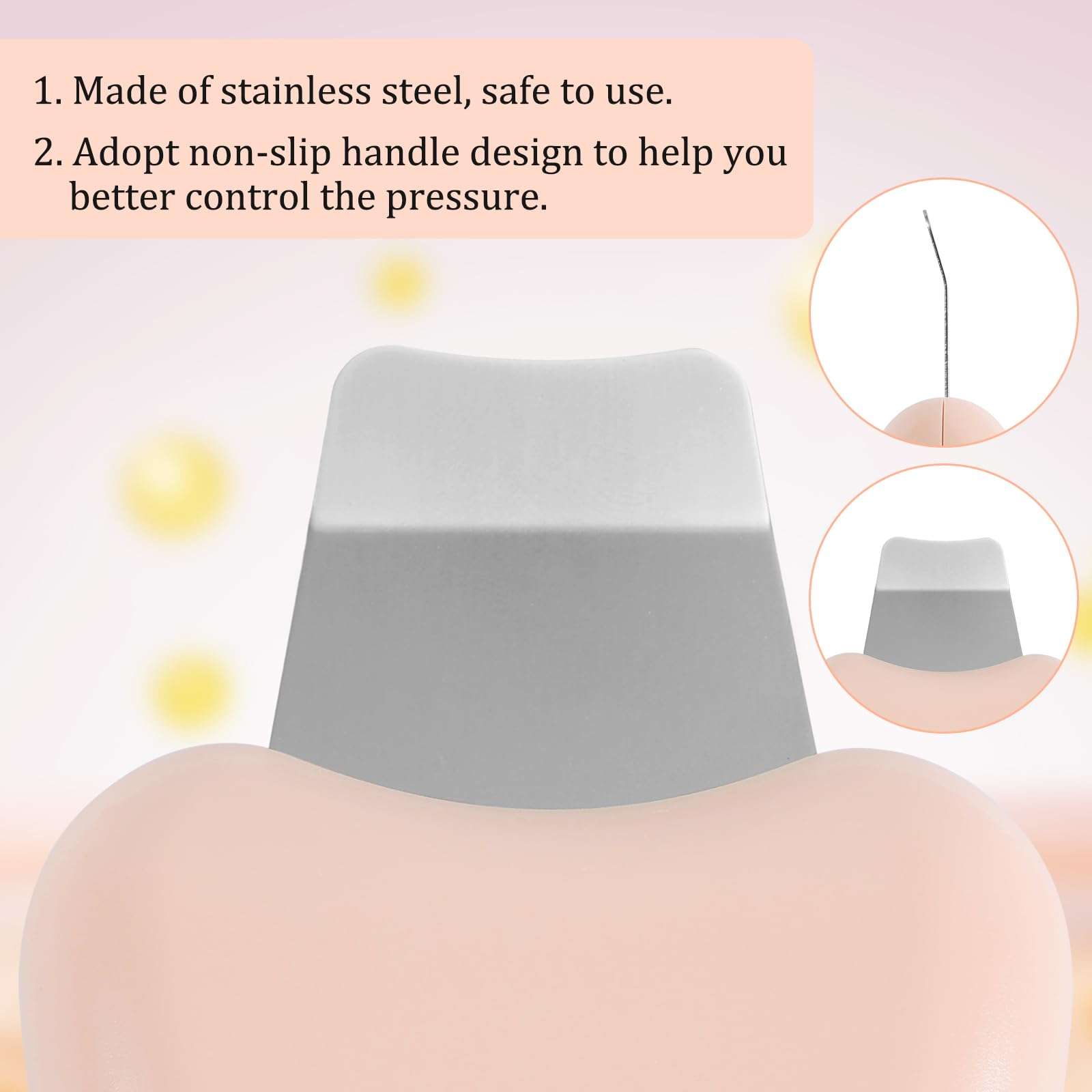 Skin Scrubber Face Spatula, Blackhead Scraper Pimple Scraper Shovel Pore Cleaner Blackhead Remover Blackhead Eliminator Tools Acne Whitehead Comedones Extractor Included for Women Men 5