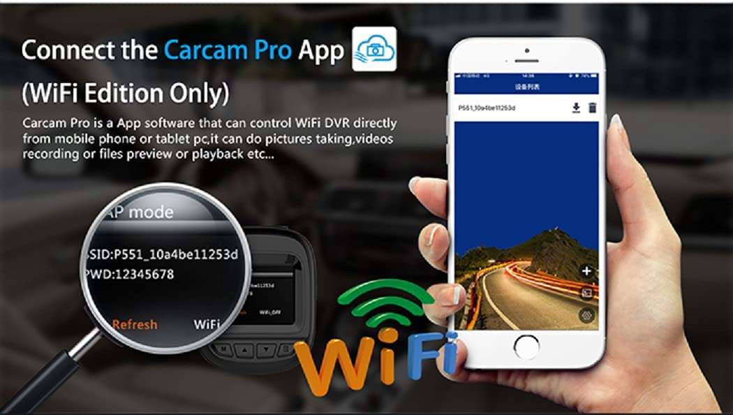 Say1st Wi15 HD 1080P 1.5 Inch Display with WiFi 135° Wide View Car Security Camera 6