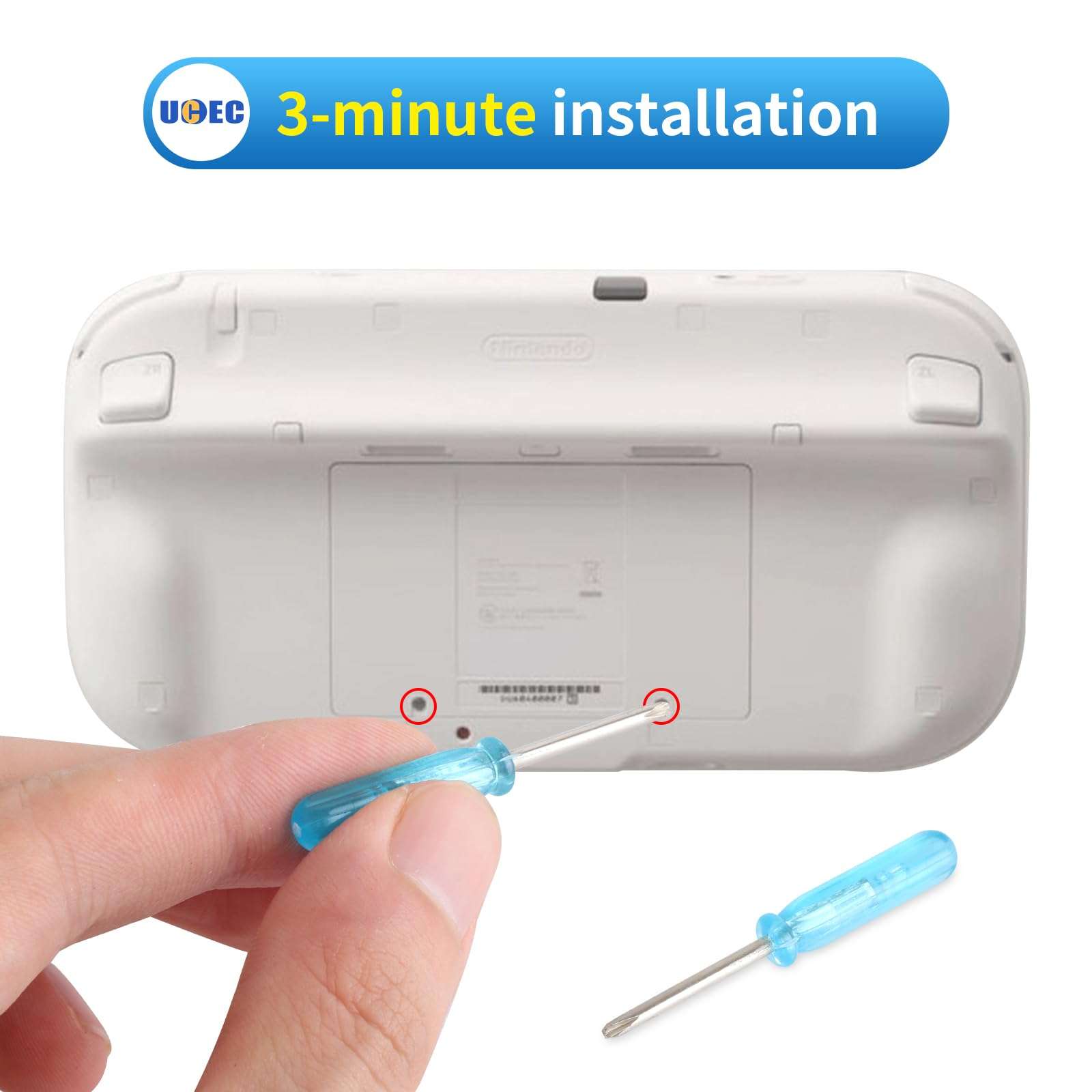 UCEC Wii U Gamepad Battery, Wii U Accessories 3600 mAh Wii U Battery Replacement Rechargeable Battery Pack Compatible for Nintendo Wii U Gamepad WUP-010, WUP-012 6