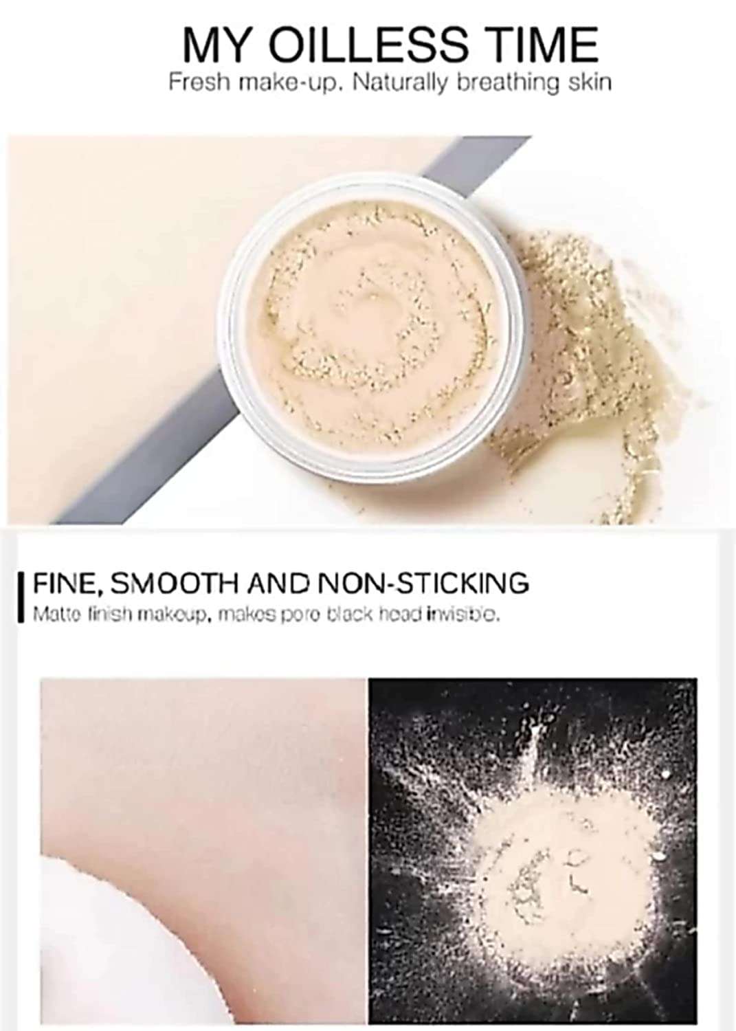 Smooth Loose Powder Waterproof Delicate Refreshing Skin Finish Compact 6