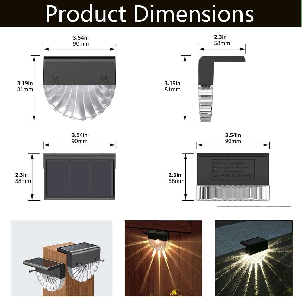 HOPz Solar Panel LED Light Decoration Waterproof Lights for Home Outdoor Garden for Deck,Patio,Railing Step Light (Pack of 20) 3