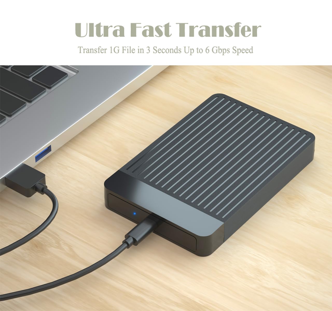 Tianken 1TB Ultra Slim Portable External Hard Drive 2.5'' HDD USB 3.1 Type-C Storage for PC, Mac, Laptop 5