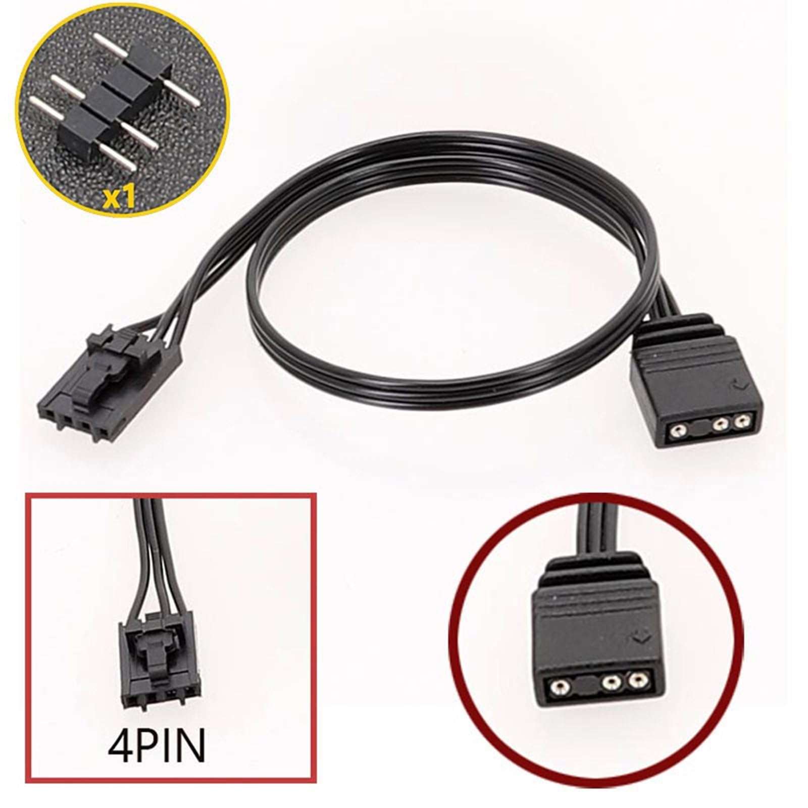 jiingekk Customizable PC Lighting Adapter 4Pin To 3Pin Lighting Hubs Adapter Cable For Efficient ARGB Fan Integration ARGB Fan 4