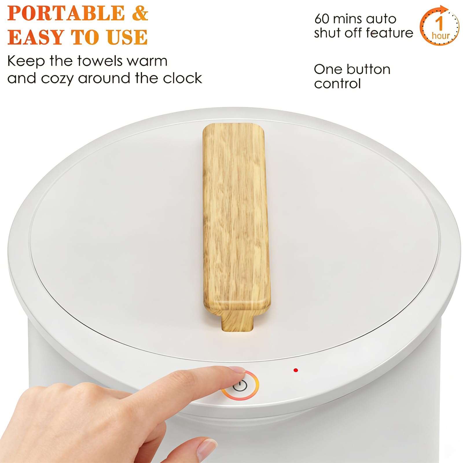 CNZHONGYINI Luxury Towel Warmer Bucket, Large Towel Warmers for Bathroom,Auto Shut Off, Fits Up to Two 40"X70" Oversized Towels, Bathrobes, Blankets, PJ's and More 5