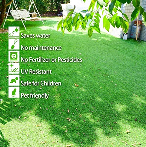 STK Natural Looking Green Grass Mat for Balcony, Lawn, Door, Lobby, Bedroom, Office OR Decoration, Size 2 X 5 Feet in High Density and Easy to Cut 5