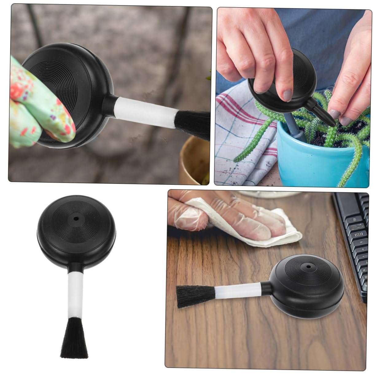 PLAFOPE 6 Pcs Air Ball Lens Cleaner Blower Bulb Pumps Blower Keyboard Cleaner Air Spray Keyboard Spray Dust Cleaner Succulent Cleaner LCD Screens Blower Cleaner Kit Plastic Black 4