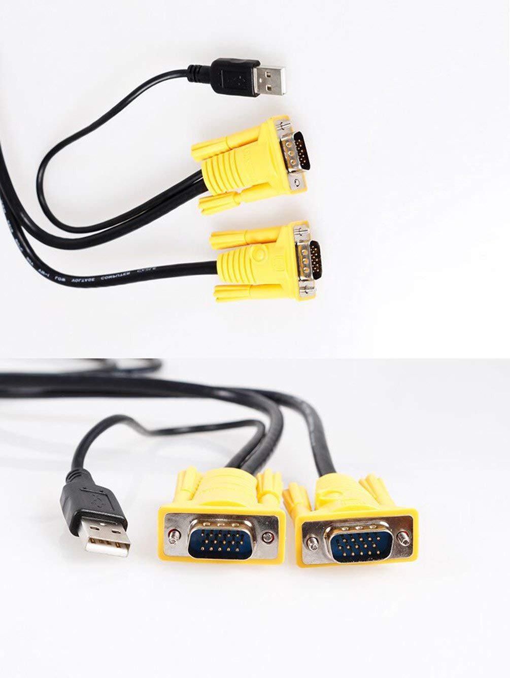 RIJERUSB 16ft VGA/USB KVM Cable, 5M, Black, 1 Count, Indoor Use, Compatible with Computers and KVM Switches 5
