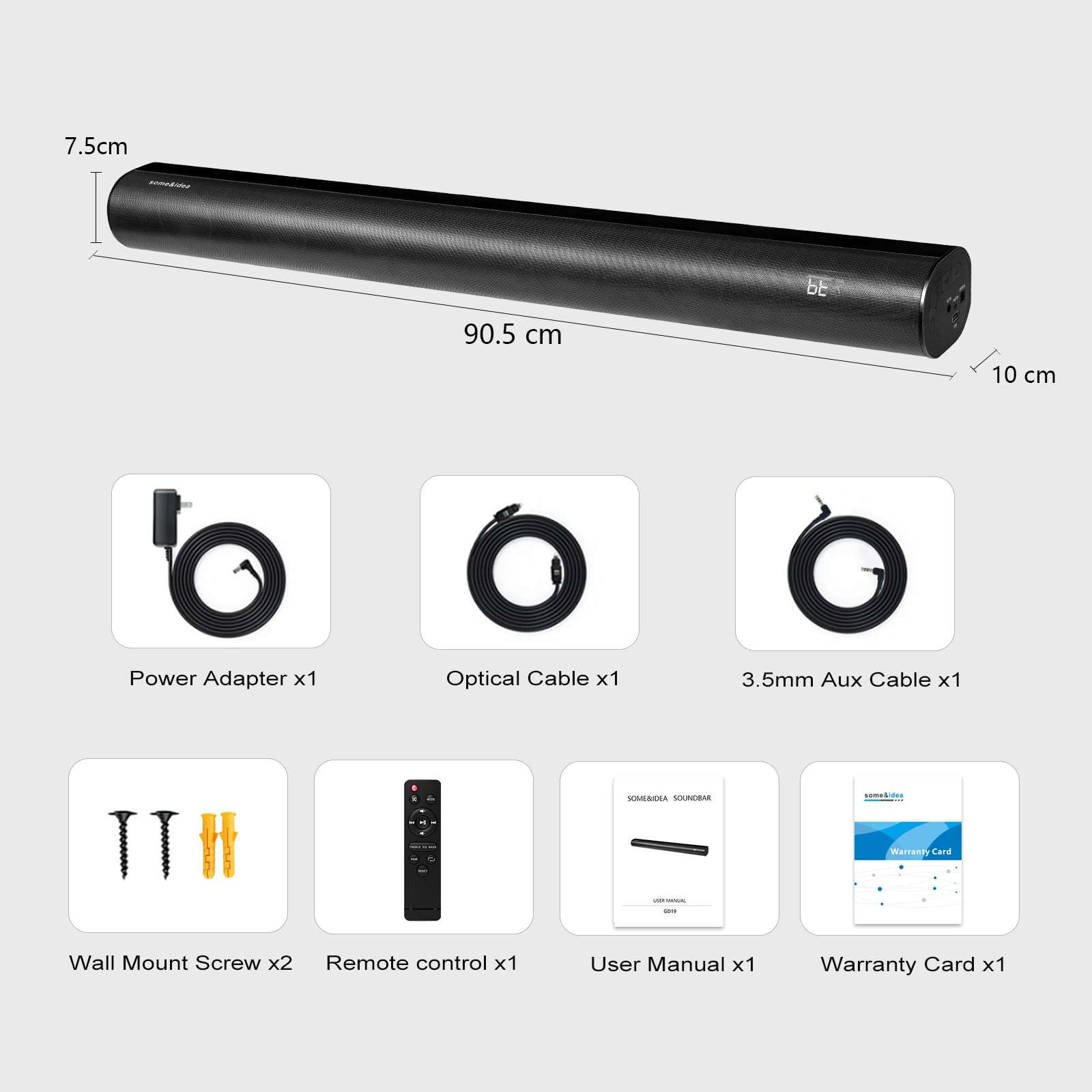 ARC Soundbars 35.6 inch 2.2CH TV Sound Bar System Built in Subwoofer Home Theater 150W Peak Power Surround Home Cinema Bluetooth 5.3 Soundbar Woofer Speaker HDMI Sound Stick Optical Coaxial DSP EQ AUX 6