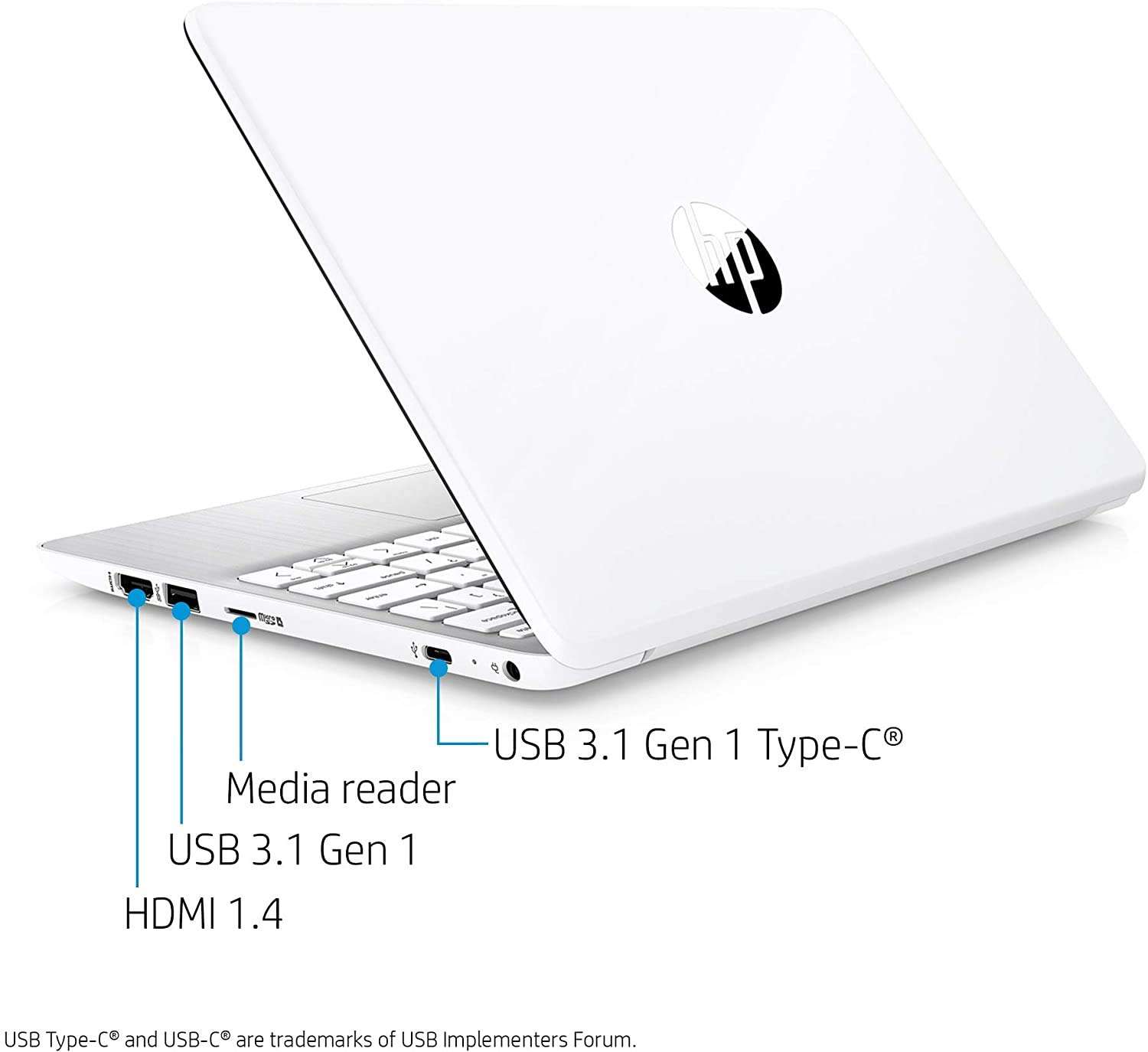 HP Stream 11 Premium Laptop Computer I 11.6" Diagonal HD SVA Anti-Glare Display I Intel Celeron N4000 I 4GB DDR4 64GB eMMC + 128GB SD Card I USB-C Office365 Win10 White + 32GB MicroSD Card 5