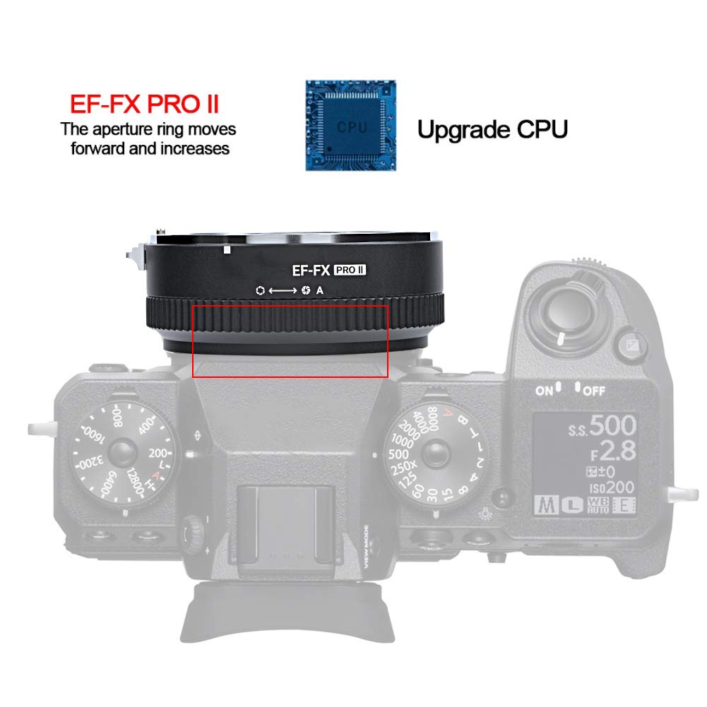 Auto Lens Adapter, Fringer EFFX2 Pro II Auto Focus Lens Adapter for Canon EF/EFS Lens to for Fuji Camera 5
