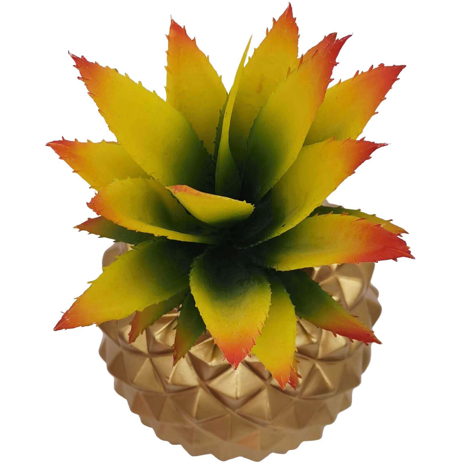 BLASCOOL Artificial Succulent Potted Pineapple Decor - Fake Pineapple Home Office Kitchen Table Decoration (Gold) 3