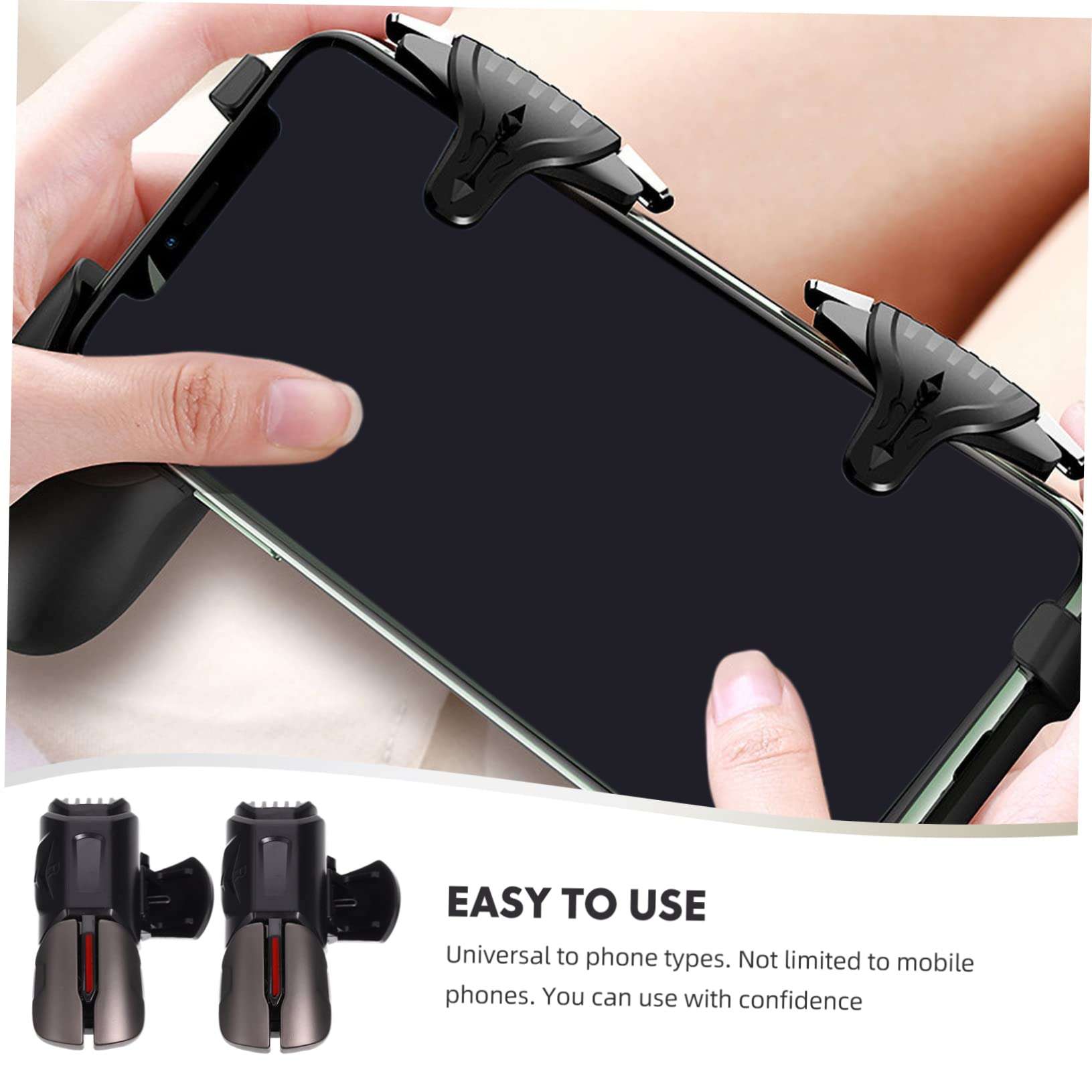 Generic 1 Pair Game Assist Button Games Gaming Handle Triggers Phone Grip Case Compact Game Trigger Practical Game Controller Switch Pro Controller Cod Mobile Controller Fan Can Black Abs 4