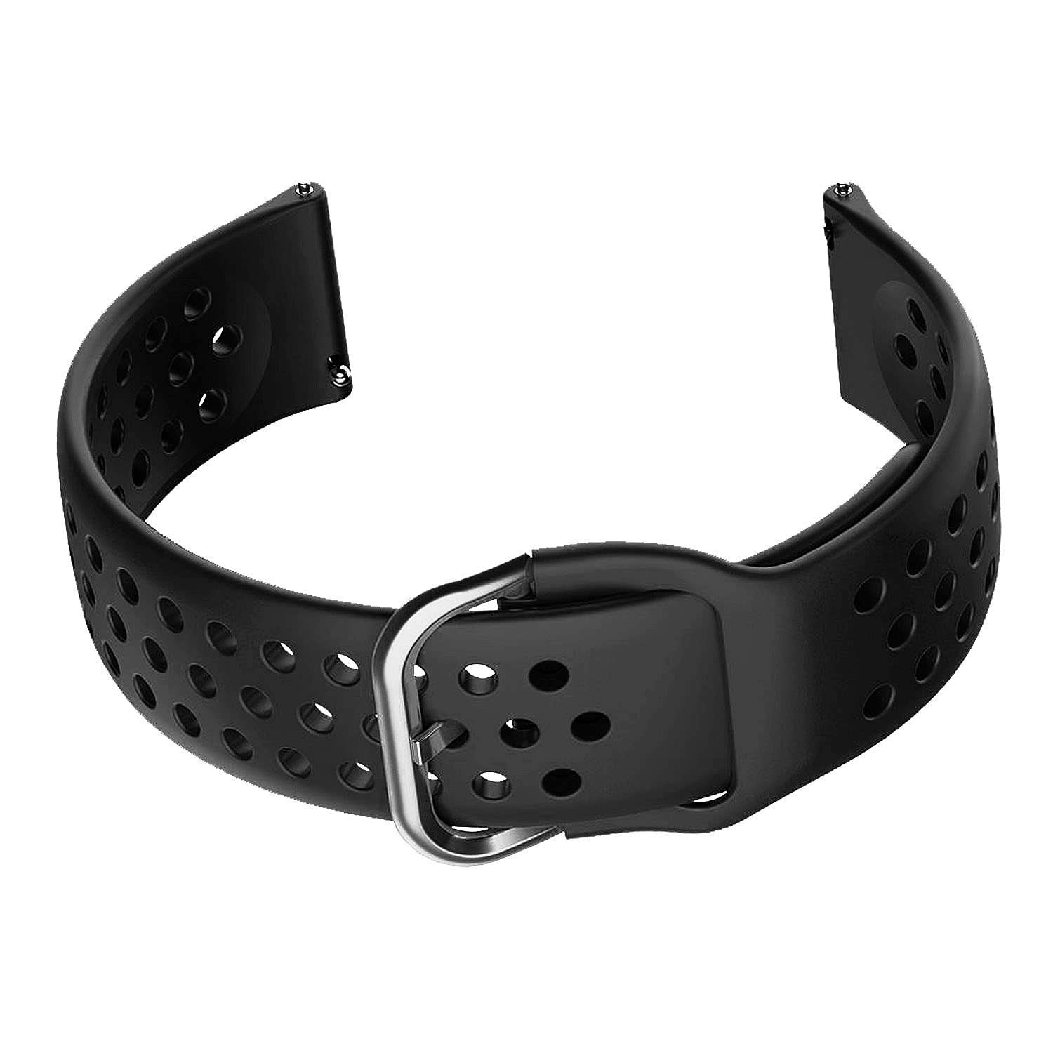 ACM Watch Strap Silicone Belt Compatible with Fire-Boltt Starcross Bsw056 Smartwatch Breatheable Dot Band Black 5