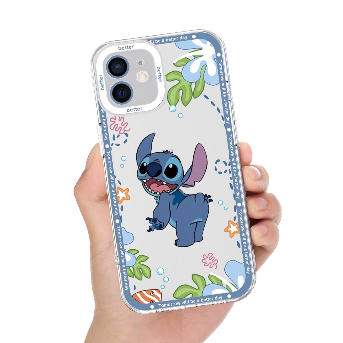 [2 Pack] Case for Apple iPhone 12 Mini Case, Cute Cartoon Print Aesthetic Phone Cases Girly for Girls Kids Women Clear Transparent Soft TPU Protective Cover for iPhone 12 Mini 5.4" 6