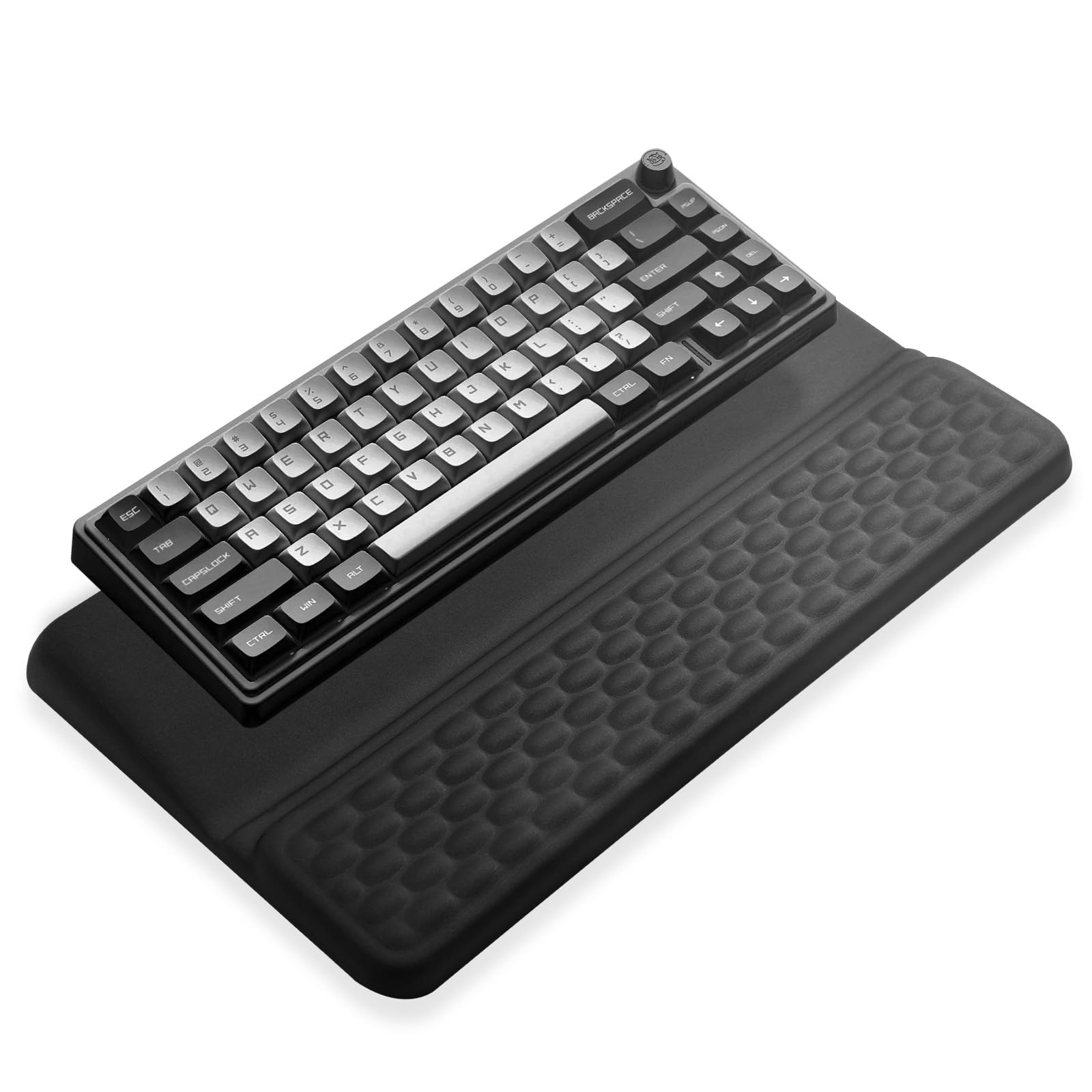 Computer Keyboard Stand with Wrist Rest, Ergonomic Keyboard Pad with Wrist Support, Keyboard Riser & Soft Memory Foam Cushion, 43cm Arm Rest Desk Accessories for Office,Home (Black)