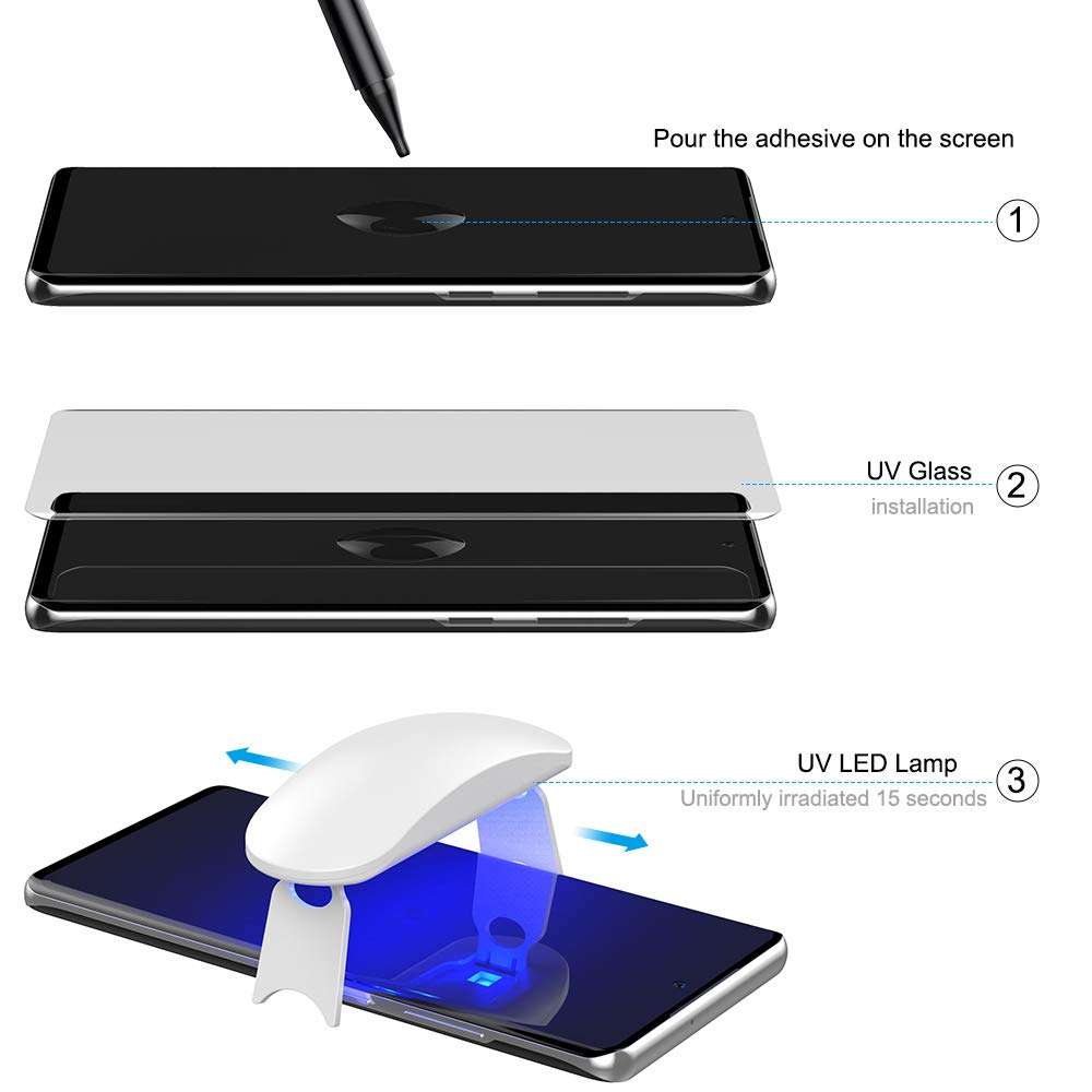 ETESTAR Samsung Galaxy S20 Ultra Tempered Glass, Samsung S20 Ultra Screen Protector, 3D Liquid Clear Film Fingerprint Scaner Case Friendly Anti-Scratch Protector for Samsung Galaxy S20 Ultra[ 2 Pack ] 2