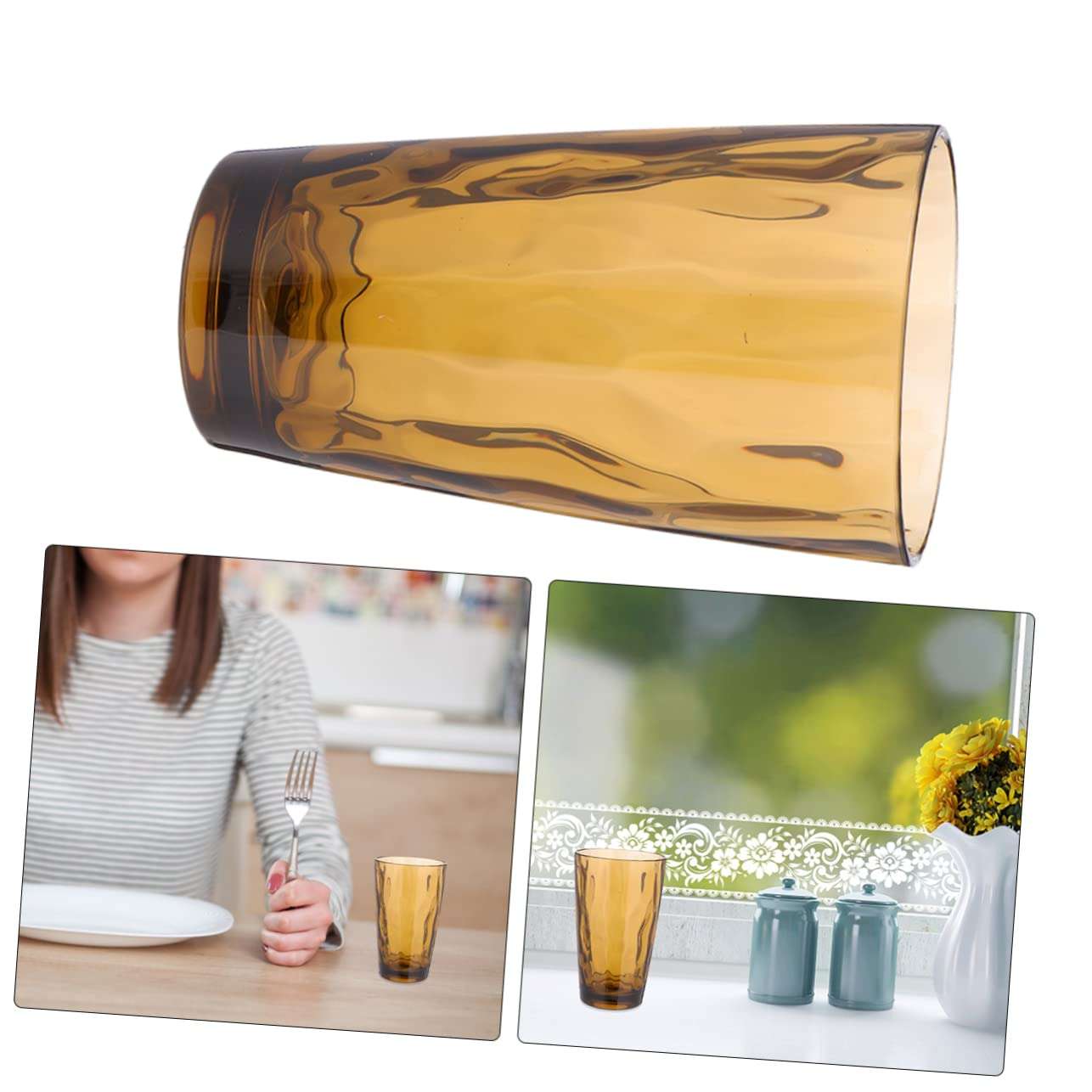 HOLIDYOYO Water Grain Design Cup Large Capacity Whiskey Bar Restaurant Non-slip Sturdy 470ml Changing Cup 5