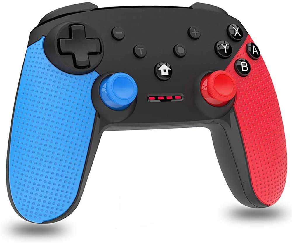 DigitCont Switch Pro Controller compatible with Switch Wireless Pro Switch Controller 6-axis Turbo Function Adjustable Dual Vibration motor Multi-function Joystick for Switch Black Red Blue 1