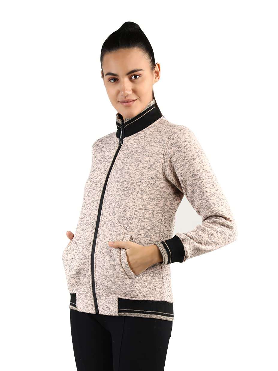 Chkokko Women'S Wool High Neck Sweatshirt (Wmswtshrt02Sandybeachm_Sandy Beach_M) 1