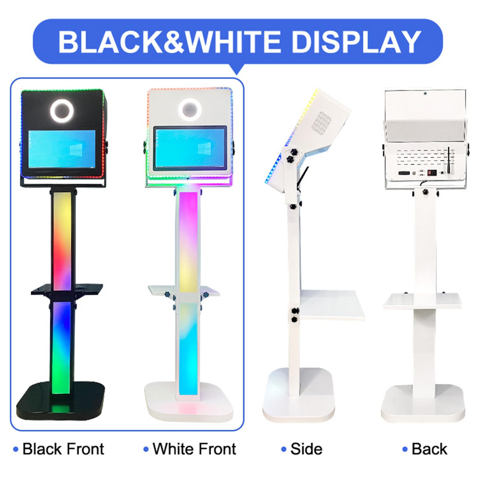 Event Photobooth Machine,Portable Camera Mirror Photo Booth with 15.6 Inch Touch Screen&Ring Light&Flight Case,DSLR Camera Booth for Wedding Parties Live Streaming Christmas,Black 5