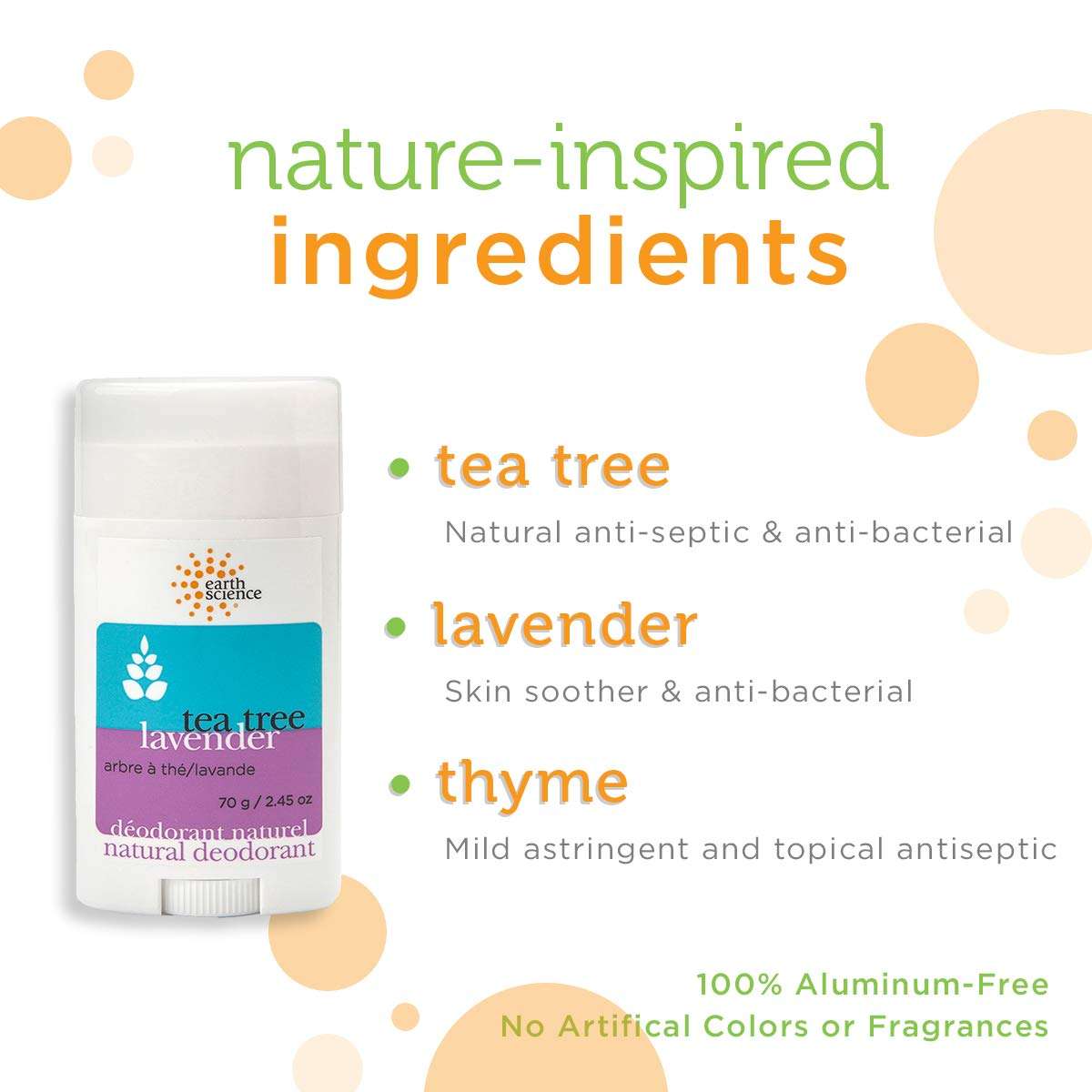 EARTH SCIENCE - Aluminum-Free Natural Lavender and Tea Tree Deodorant (3pk, 2.45 oz.) 3