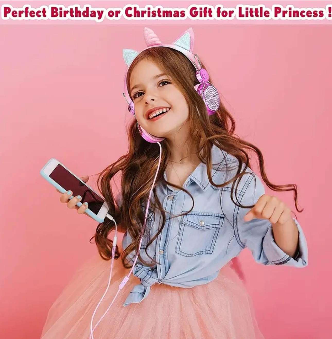 Generic Zarmany Cell Phone Headset with Microphone Noise Cancelling Headphones Over-Ear Wired Headphones Adorable Bulk Cartoon Headphones, Pink 6