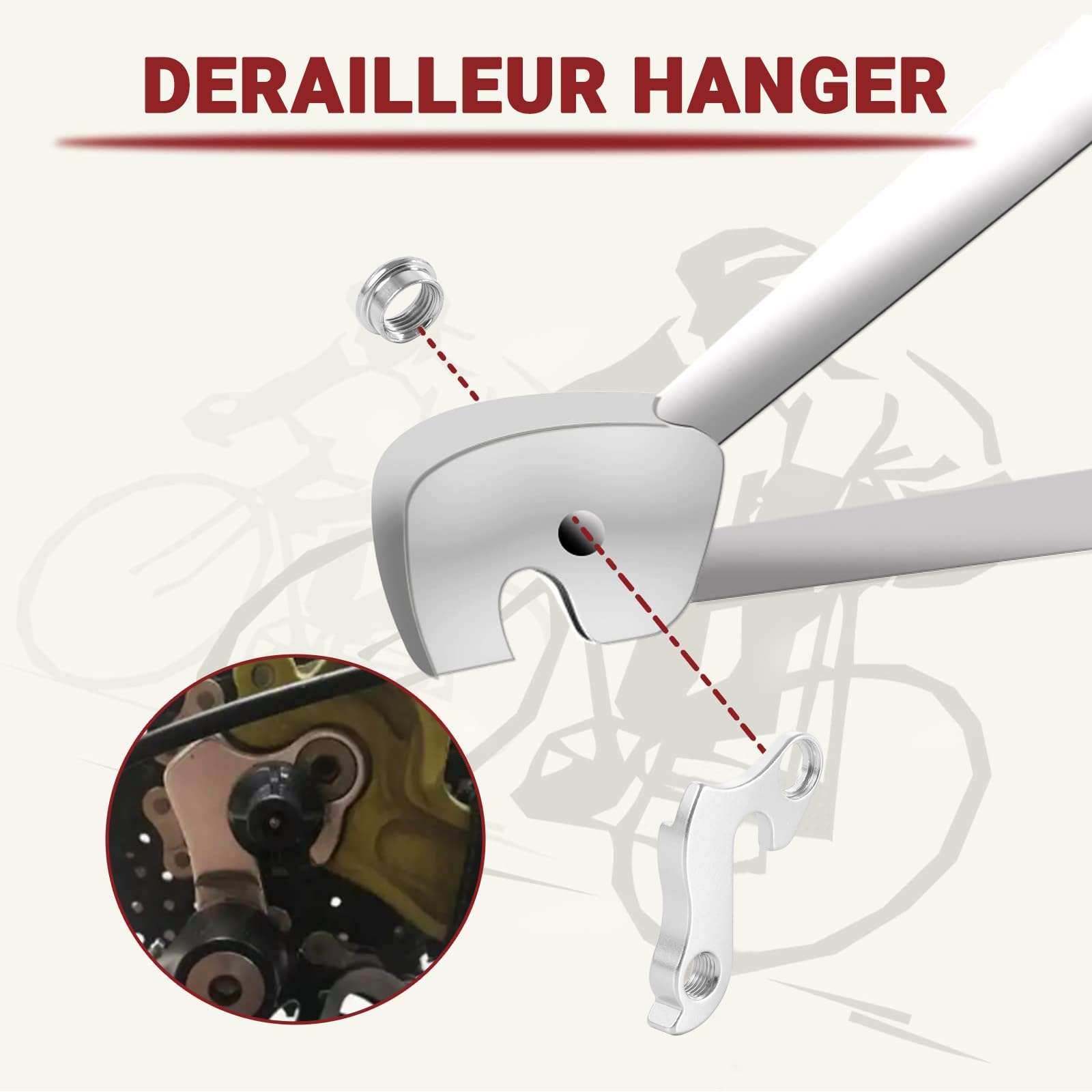 2 Pcs Universal Derailleur Hanger for Cyclocross Bike, Hybrid Bike, Mountain Bike, Road Racing Bike 4