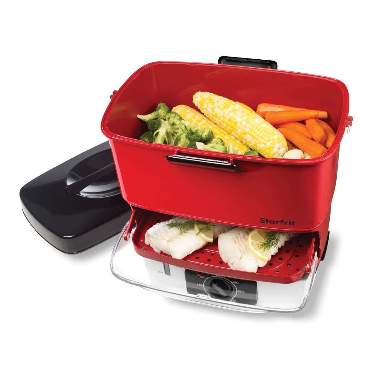 Starfrit 024730-002-0000 Electric Hot Dog Steamer, Red 3