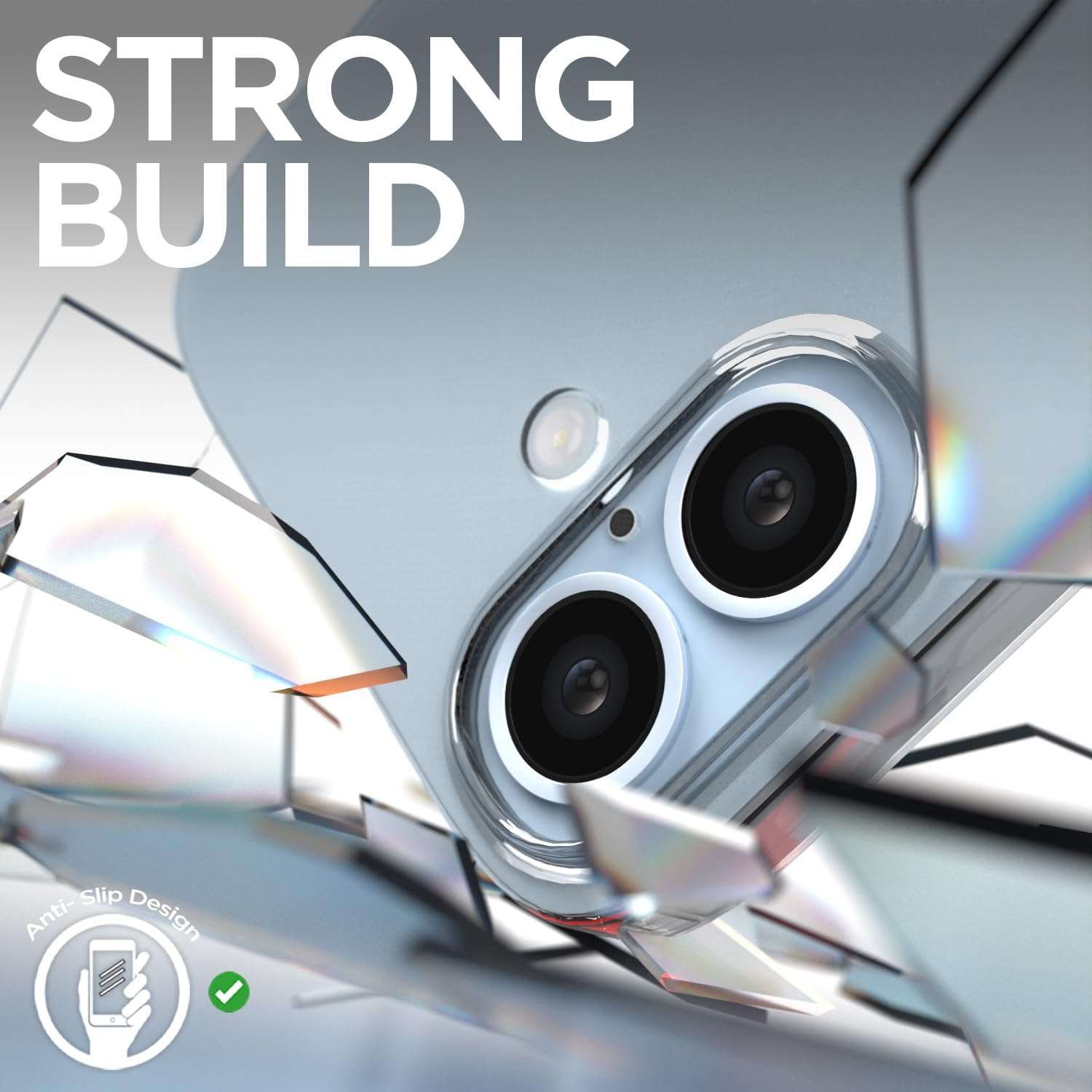 LIKECASE Shockproof PC Lightweight Protective Phone Unbreakable Hard Glass Case for iPhone 16 -Transparent 4