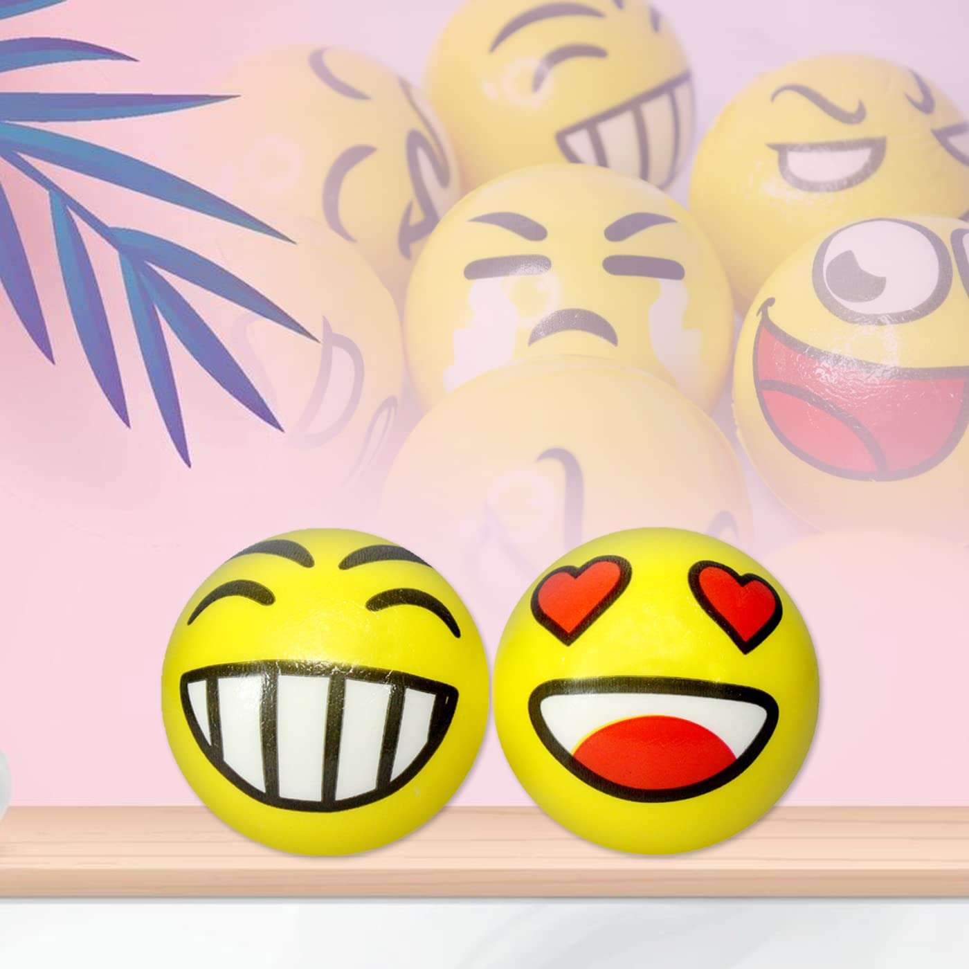 Raaya Emoji Stress Balls Slime Ball Squishy Stress Ball Toys for Anxiety Relief for Kids and Adults (Multicolor) (Set of 2) 5