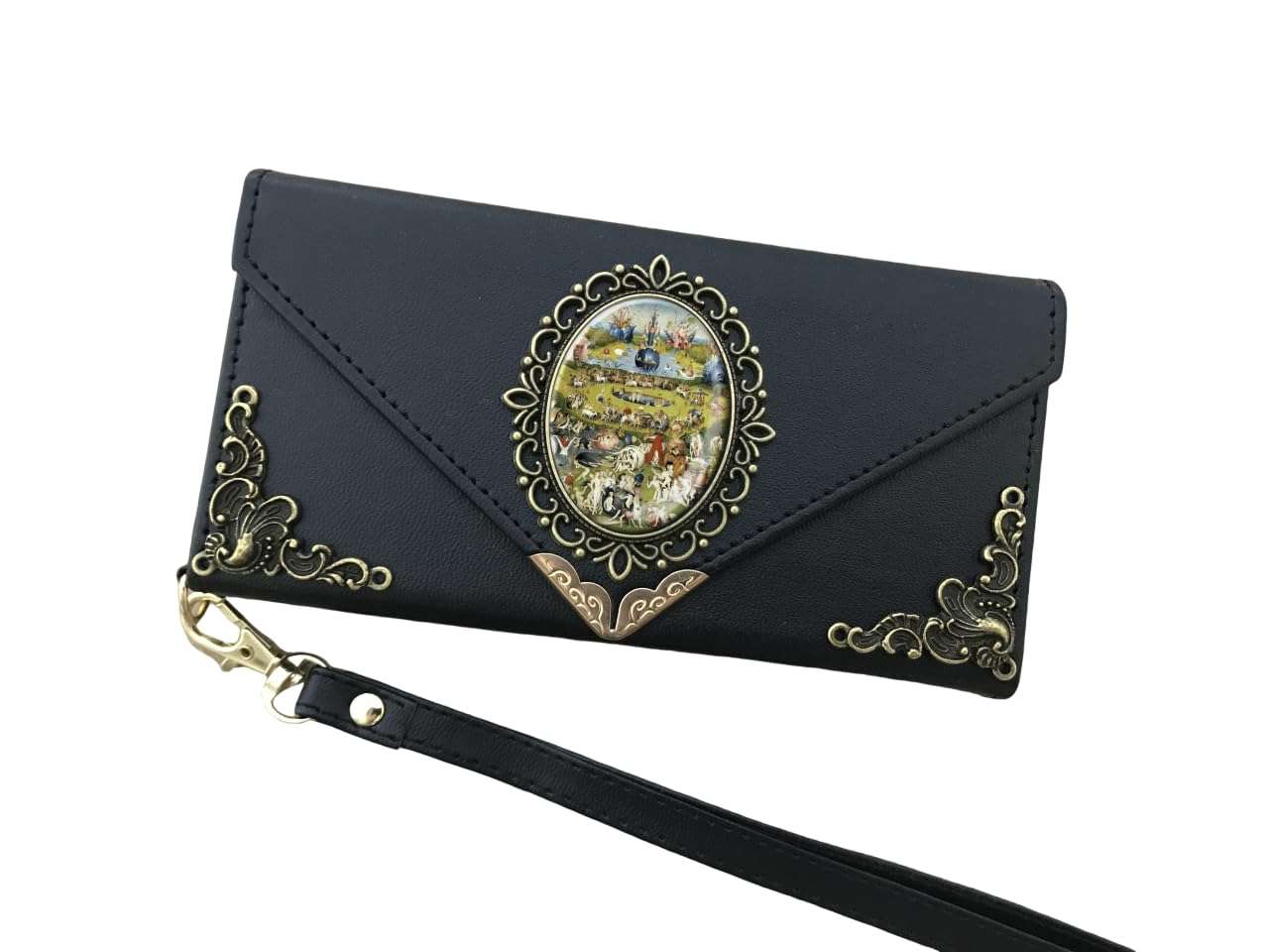 The Garden of Earthly Delights phone leather wallet case for iPhone X XS XR 11 12 13 14 15 16 Pro Max Galaxy S24 S23 S22 S21 S20 Ultra S10 S9 Note 20 8 9 10 Plus MN1646 1