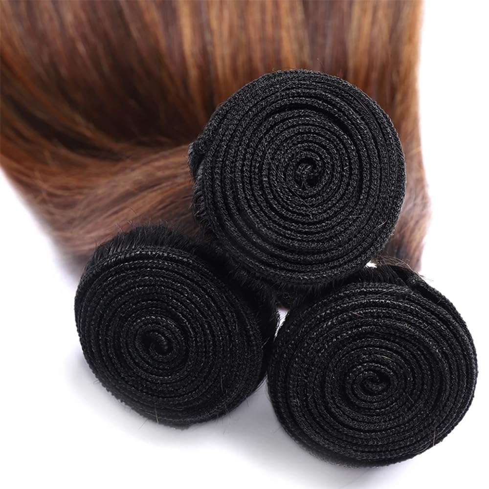 Freiuoke Brown Bundle Color 30 Bundles Human Hair Extensions Brazilian Virgin Hair 3 Bundles 26 28 30 Inch P4/30 Straight Human Hair Weave 5