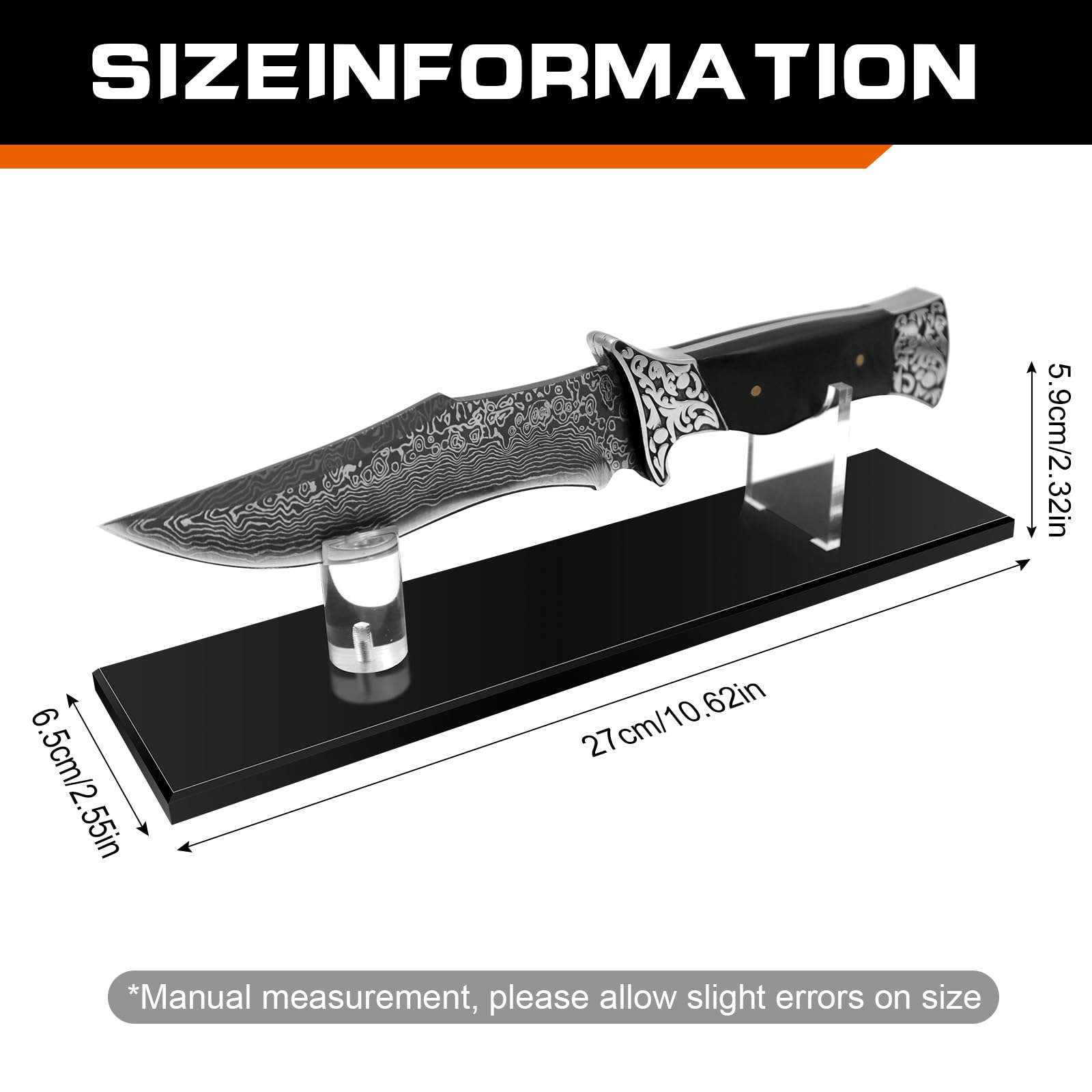 Biobasedon Acrylic Knife Display Stand Knife Holder, knife Display Case for Fixed Blade Knife Collection Display, Single Knife Display Stands are Suitable for Displaying Most Knives 4